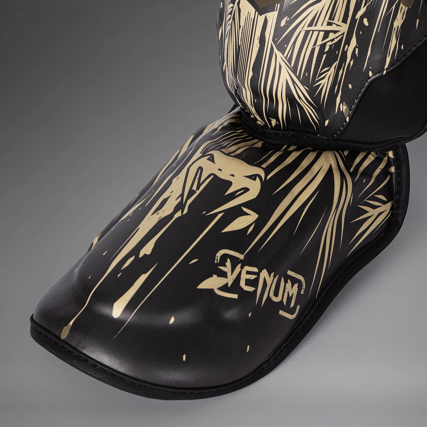 Venum Tiger Shin Guards - Black/Neon Orange