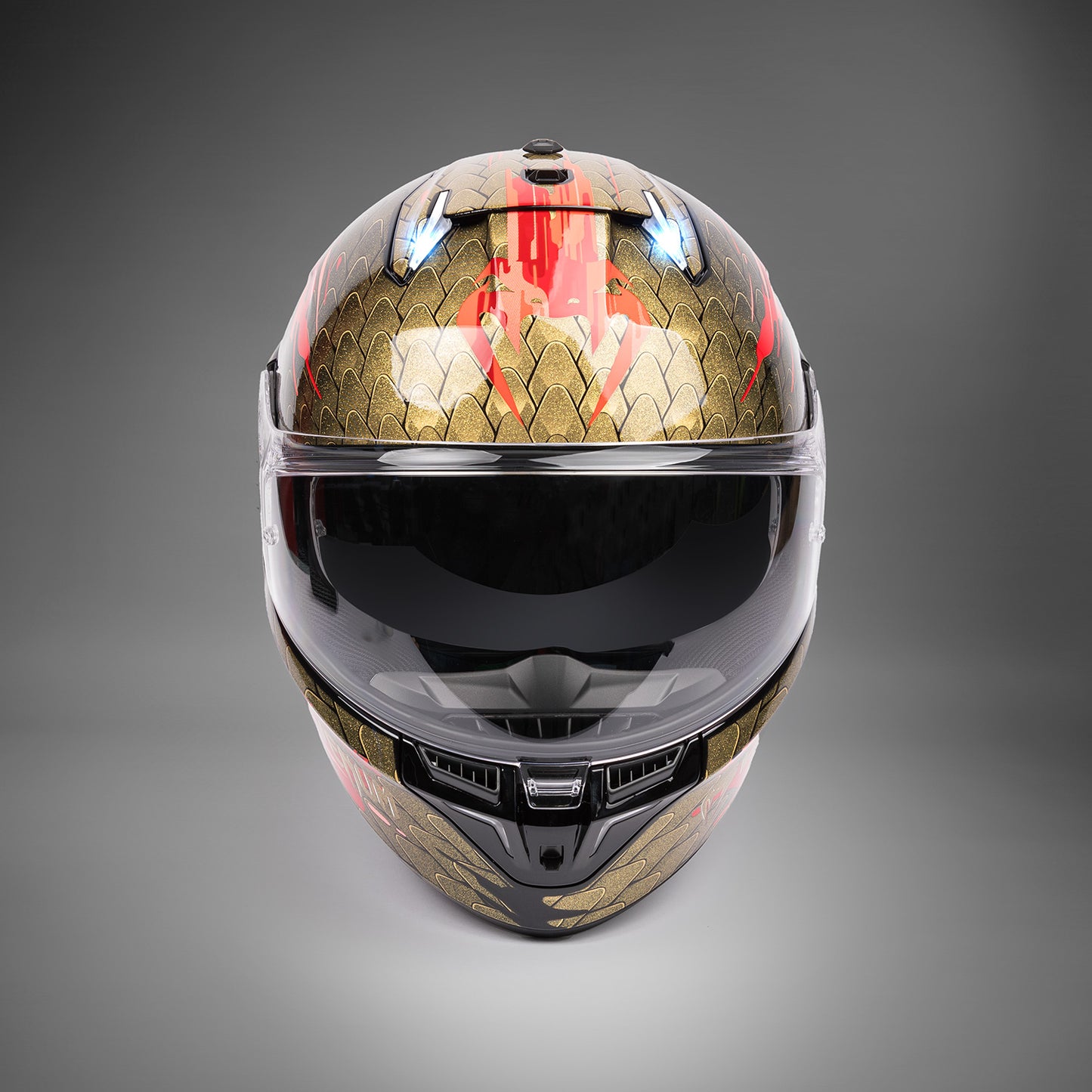 Venum x Shark SKWAL i3 Motorcycle Helmet - Red/Gold