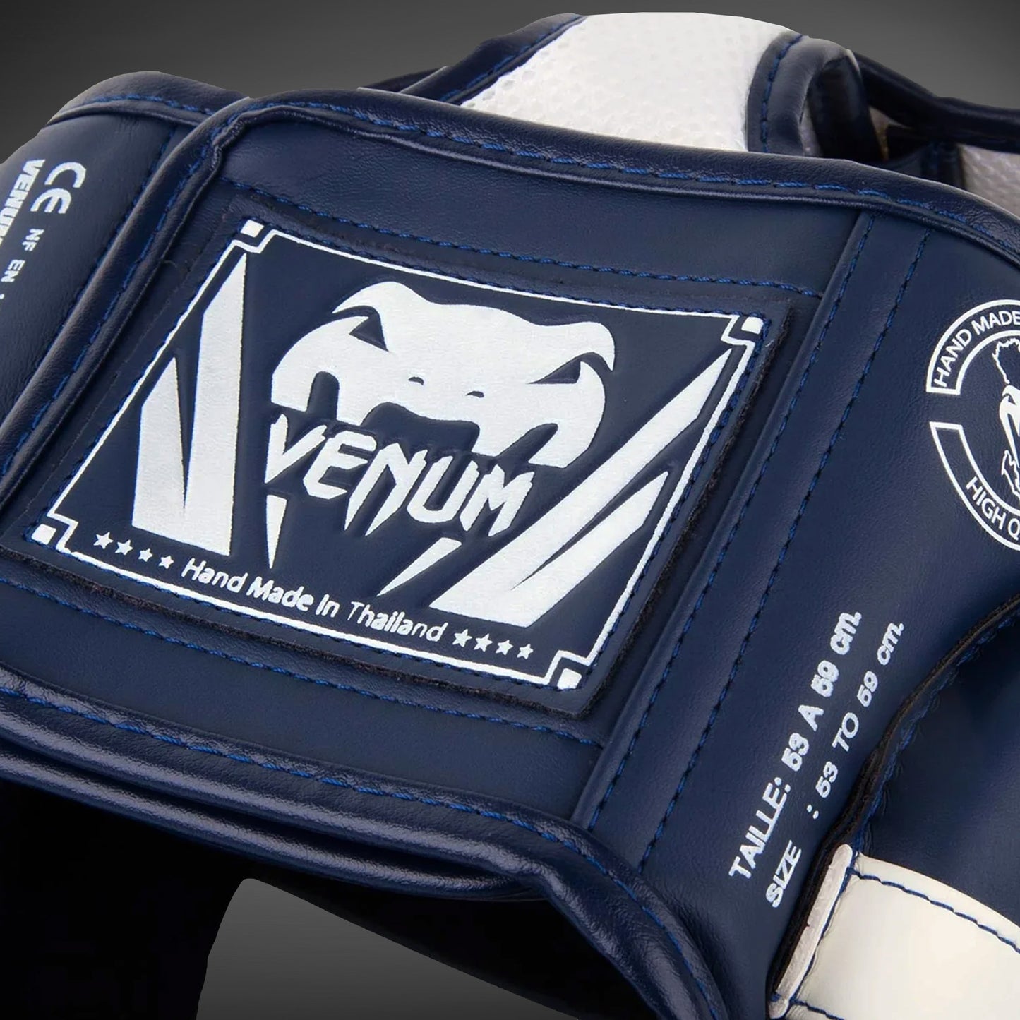 Venum Elite Headgear - White/Navy Blue