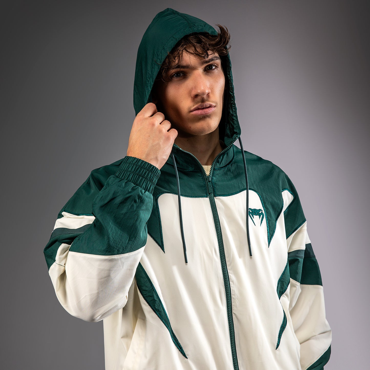 Venum Attack 90 Tracksuit Jacket - Forest Green/Ice