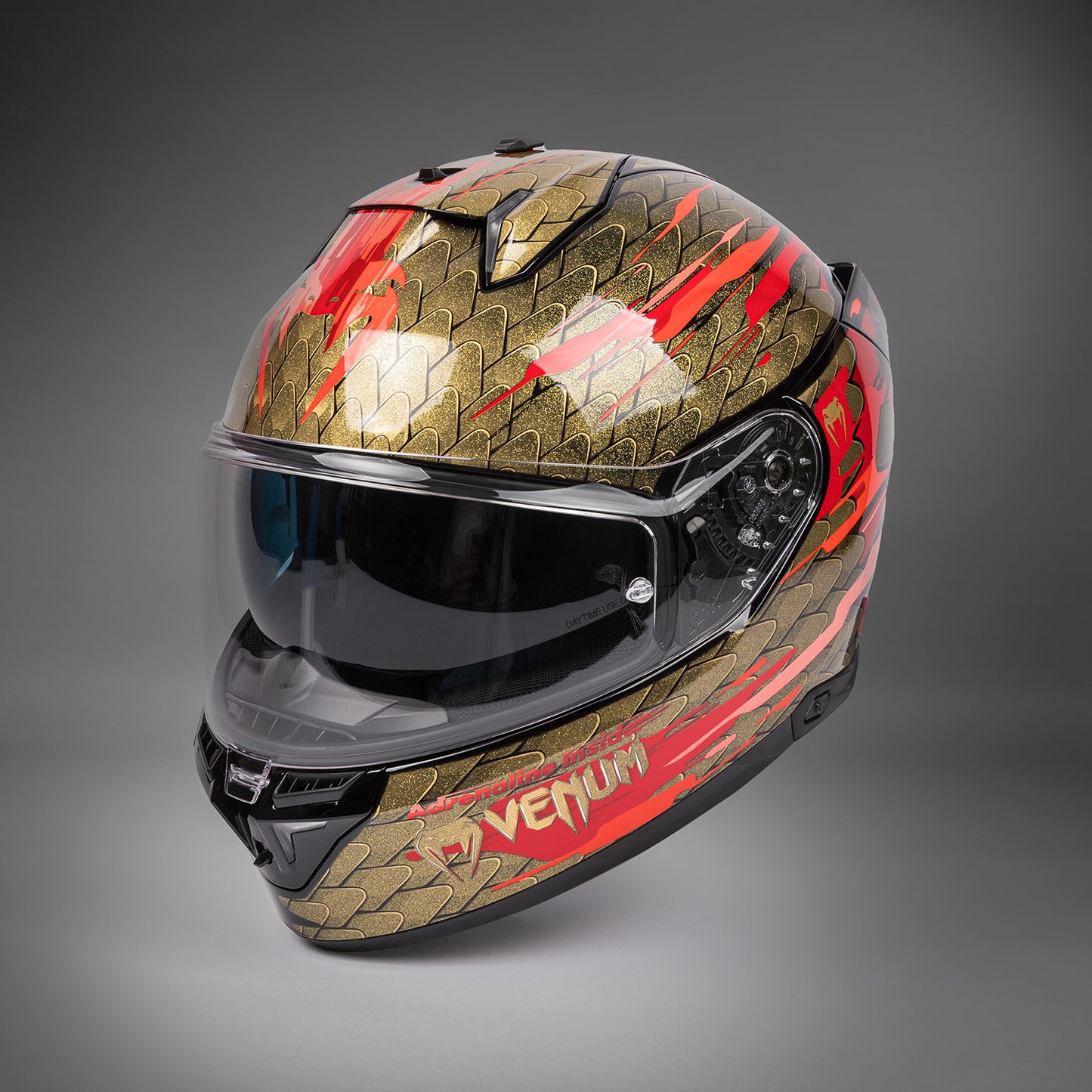 Venum x Shark SKWAL i3 Motorcycle Helmet - Red/Gold