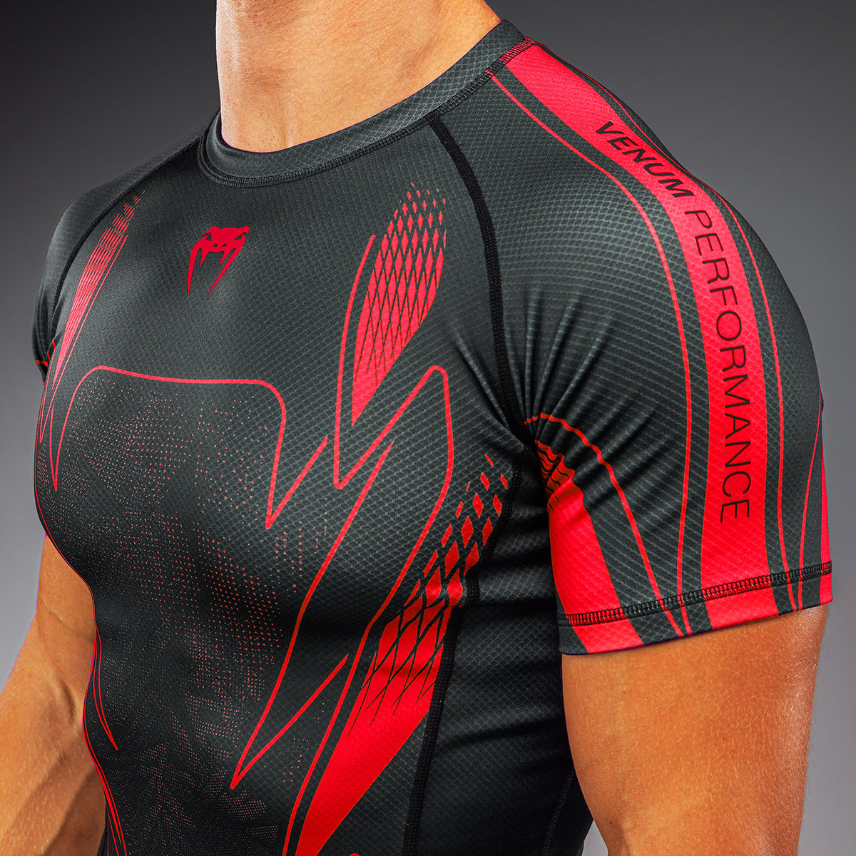 Venum Amazonia Reborn Short Sleeve Rashguard - Black/Red
