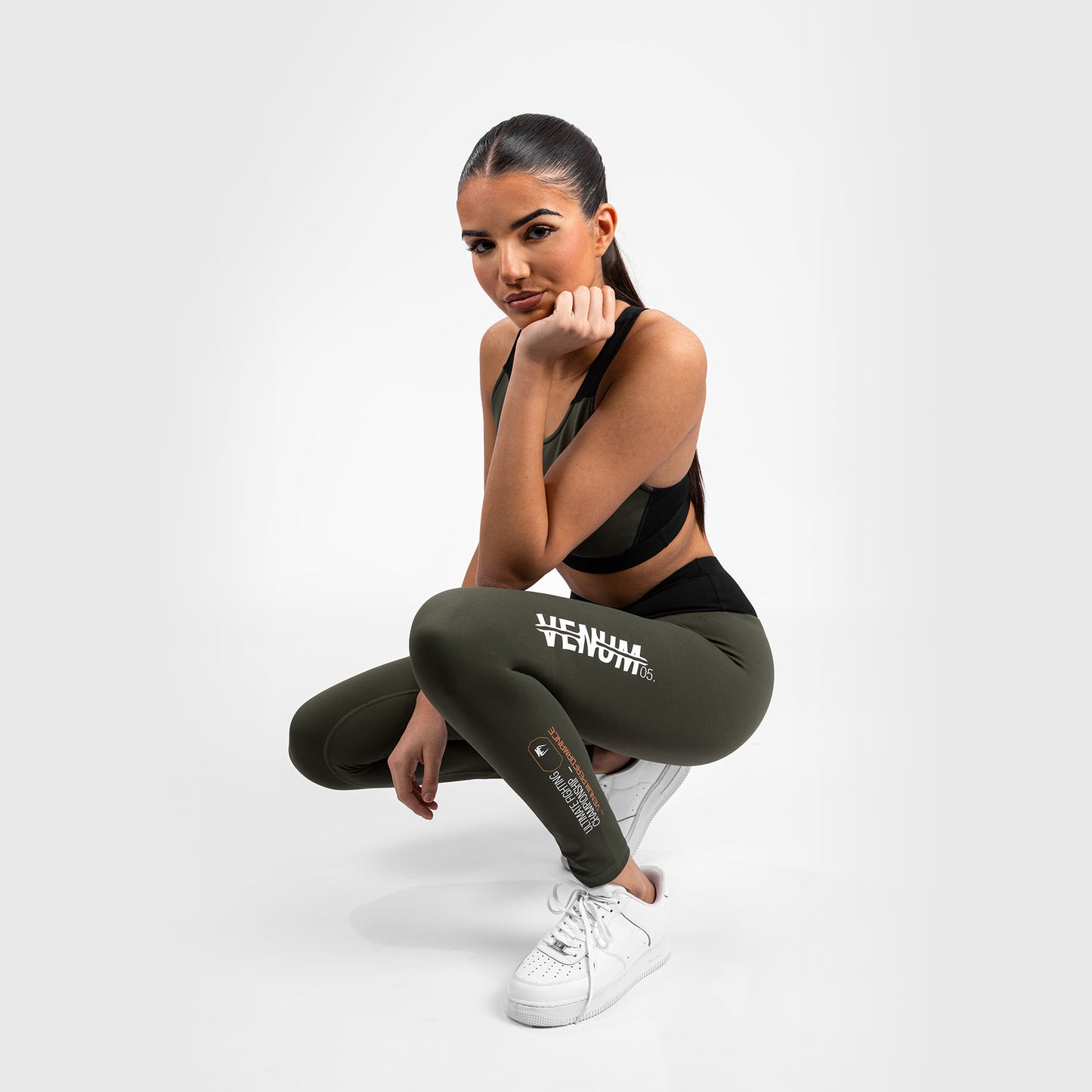 UFC Adrenaline by Venum Fight Week Women’s Performance Tight - Khaki/Bronze