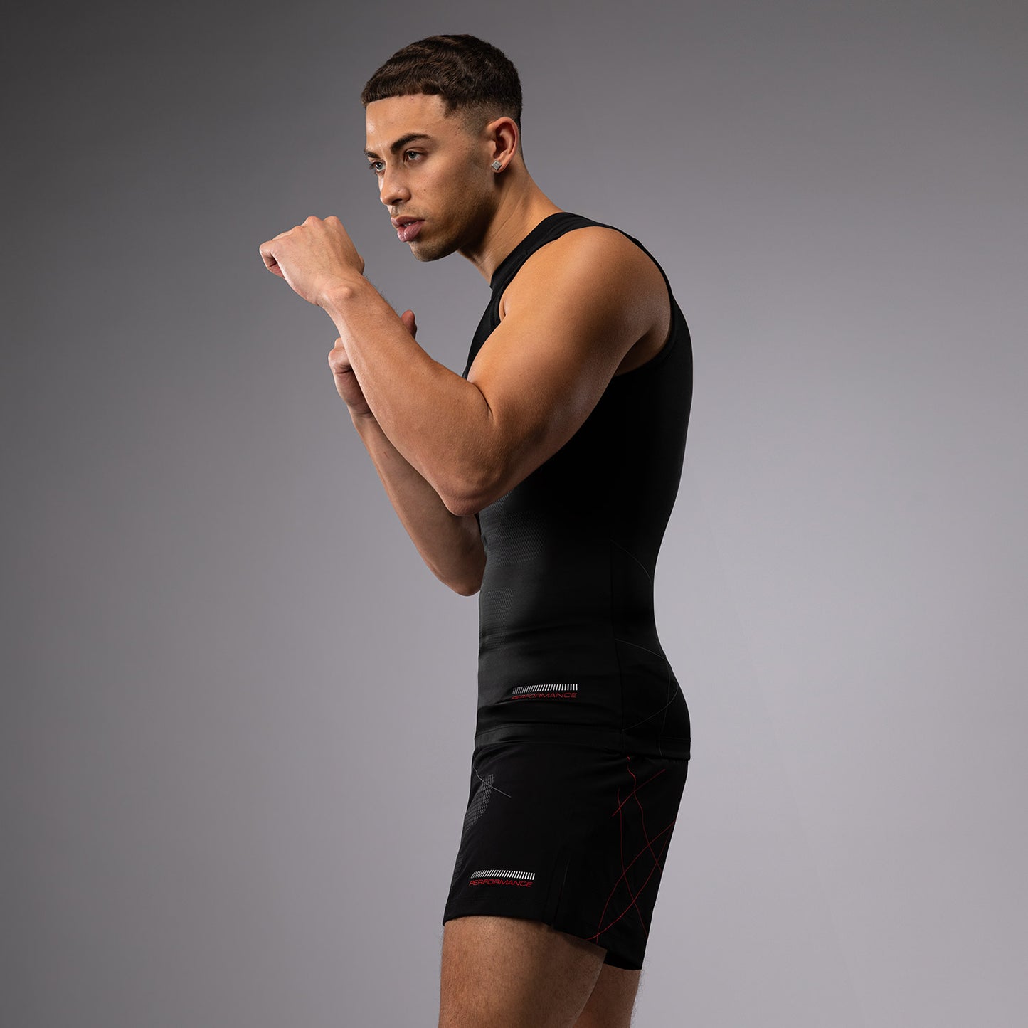 Venum Tactical XT Sleeveless Rashguard - Black/Fire Red