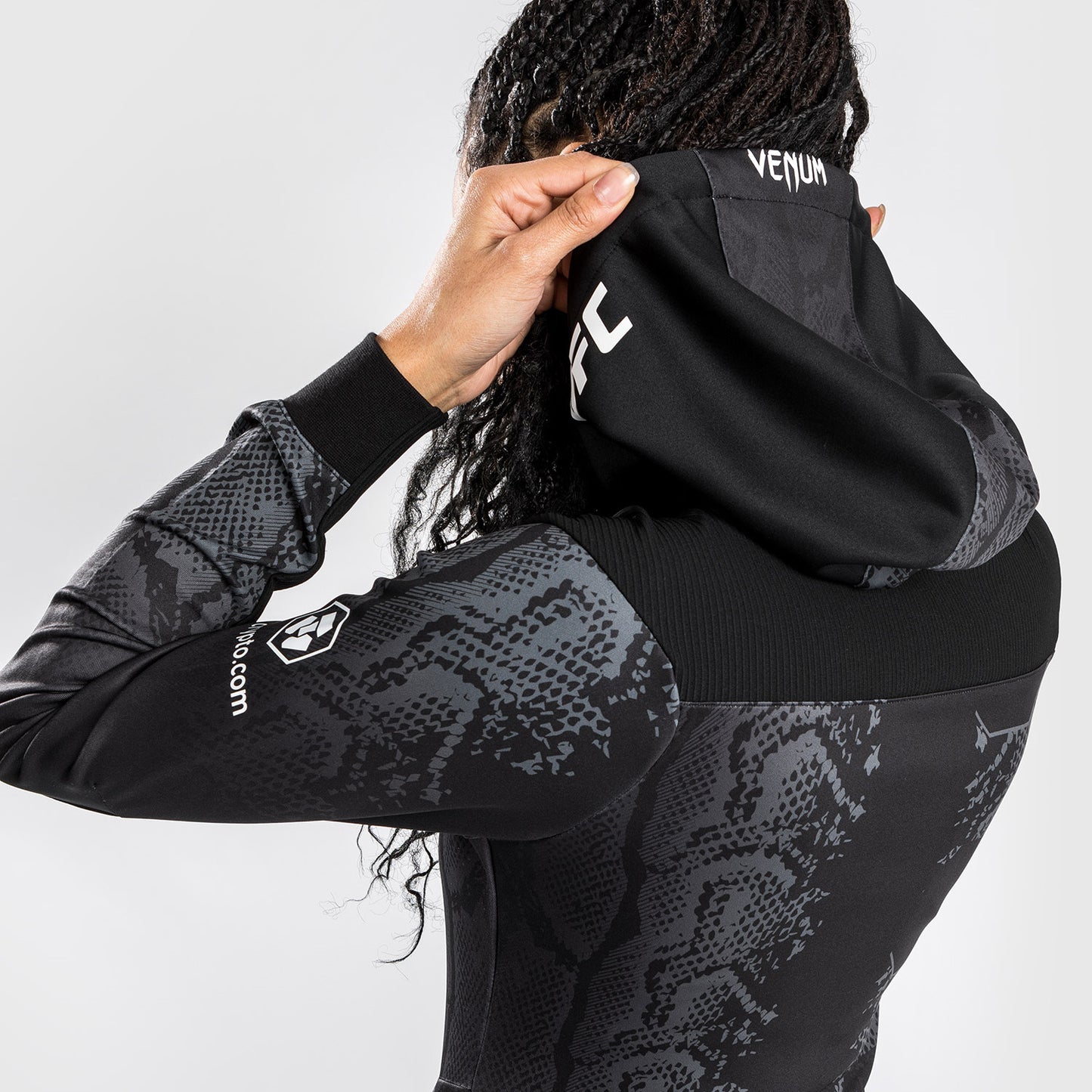 UFC Adrenaline by Venum Personalized Authentic Fight Night Women's Walkout Hoodie - Black