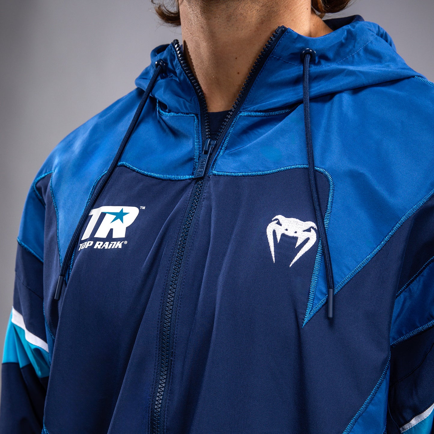 Venum x Top Rank Original Men's Hooded Tracksuit Jacket - Navy Blue