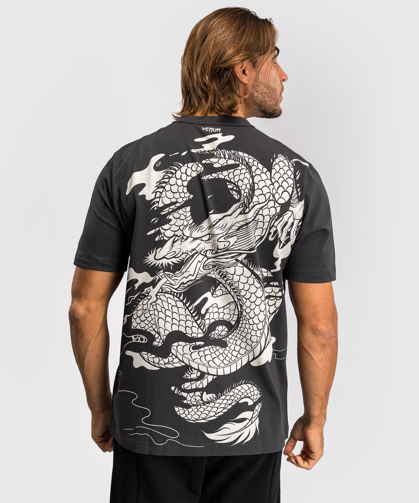 Venum Dragon’s Flight Men’s T-Shirt - Charcoal Grey/Cream White