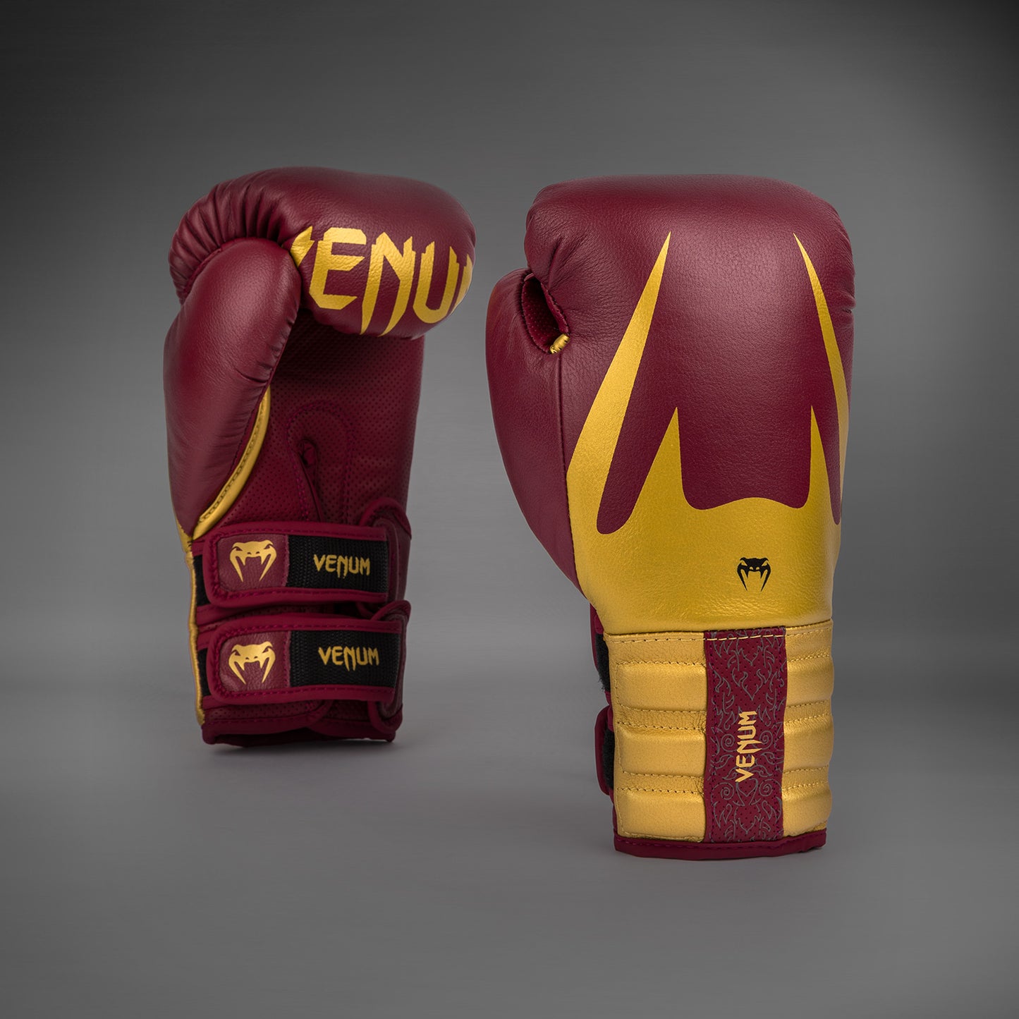 Venum Reverso Boxing Gloves - Cherry Red/Gold