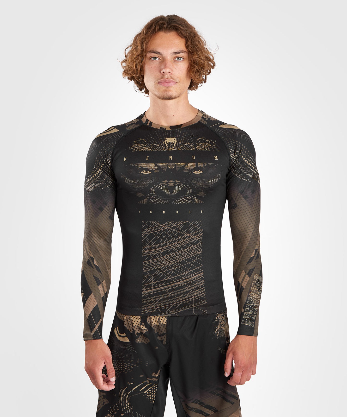 Venum Gorilla Jungle Rashguard Long Sleeves - Black/Sand