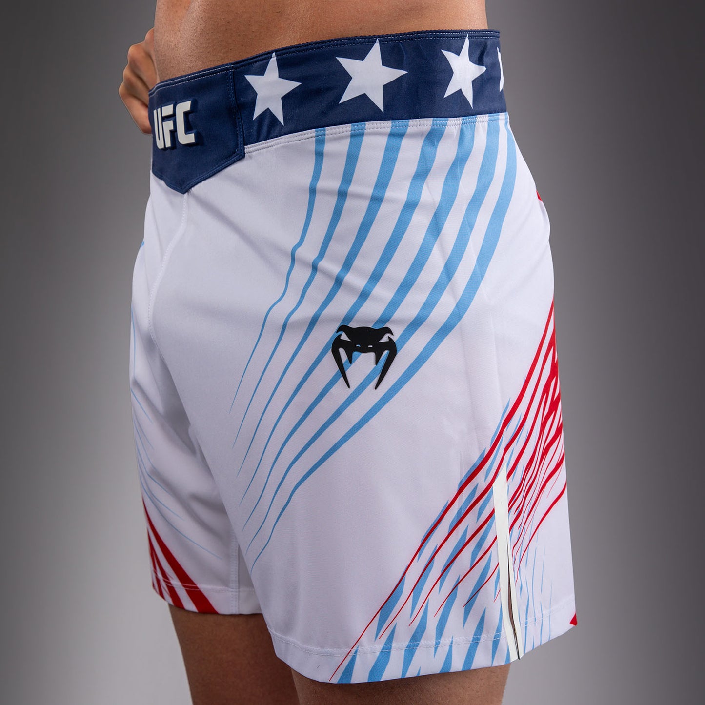 Men's Official UFC Freedom 250 by Venum White Authentic Fight Night Short Fit Fight Short