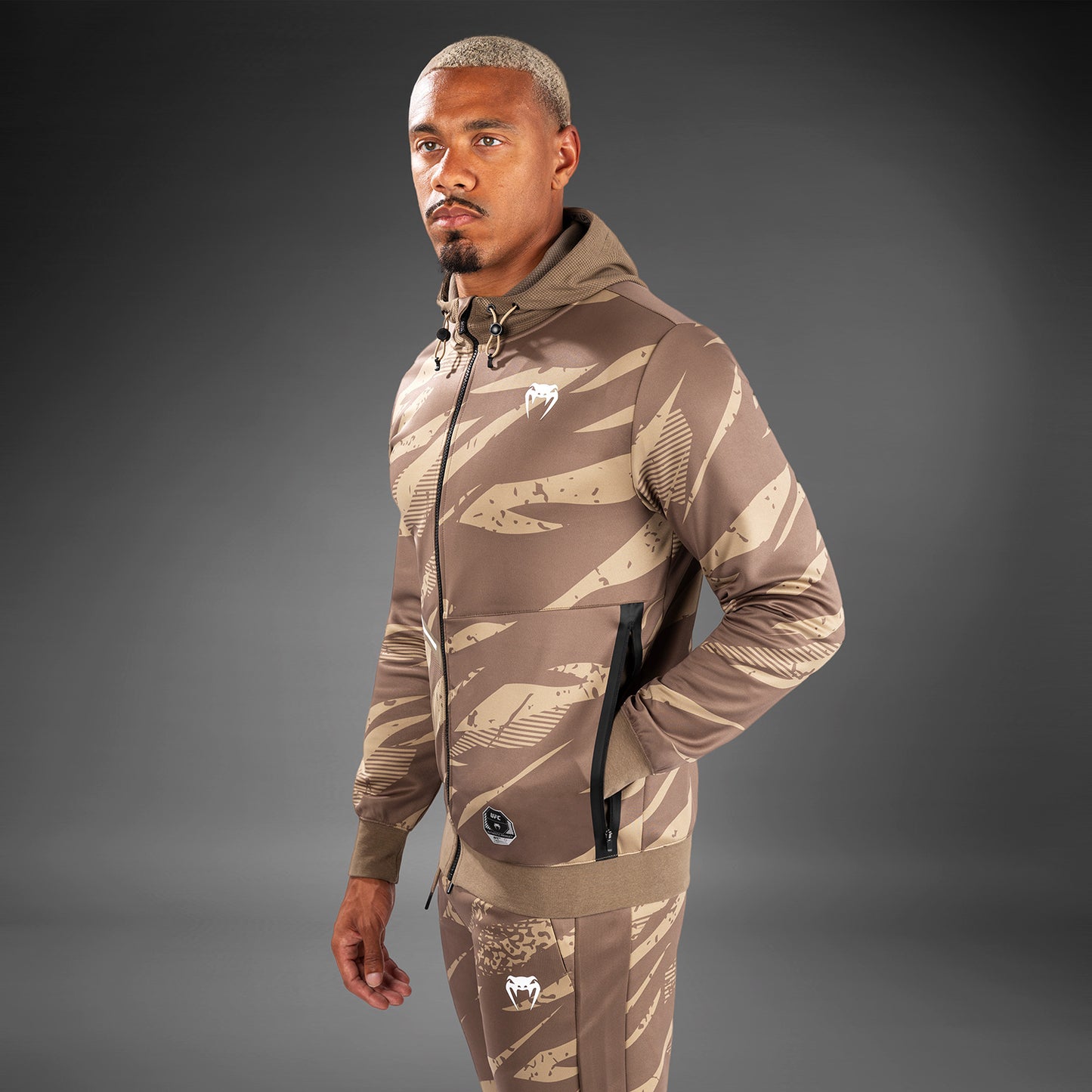 UFC Adrenaline by Venum Fight Week Men’s zip Hoodie - Desert Camo