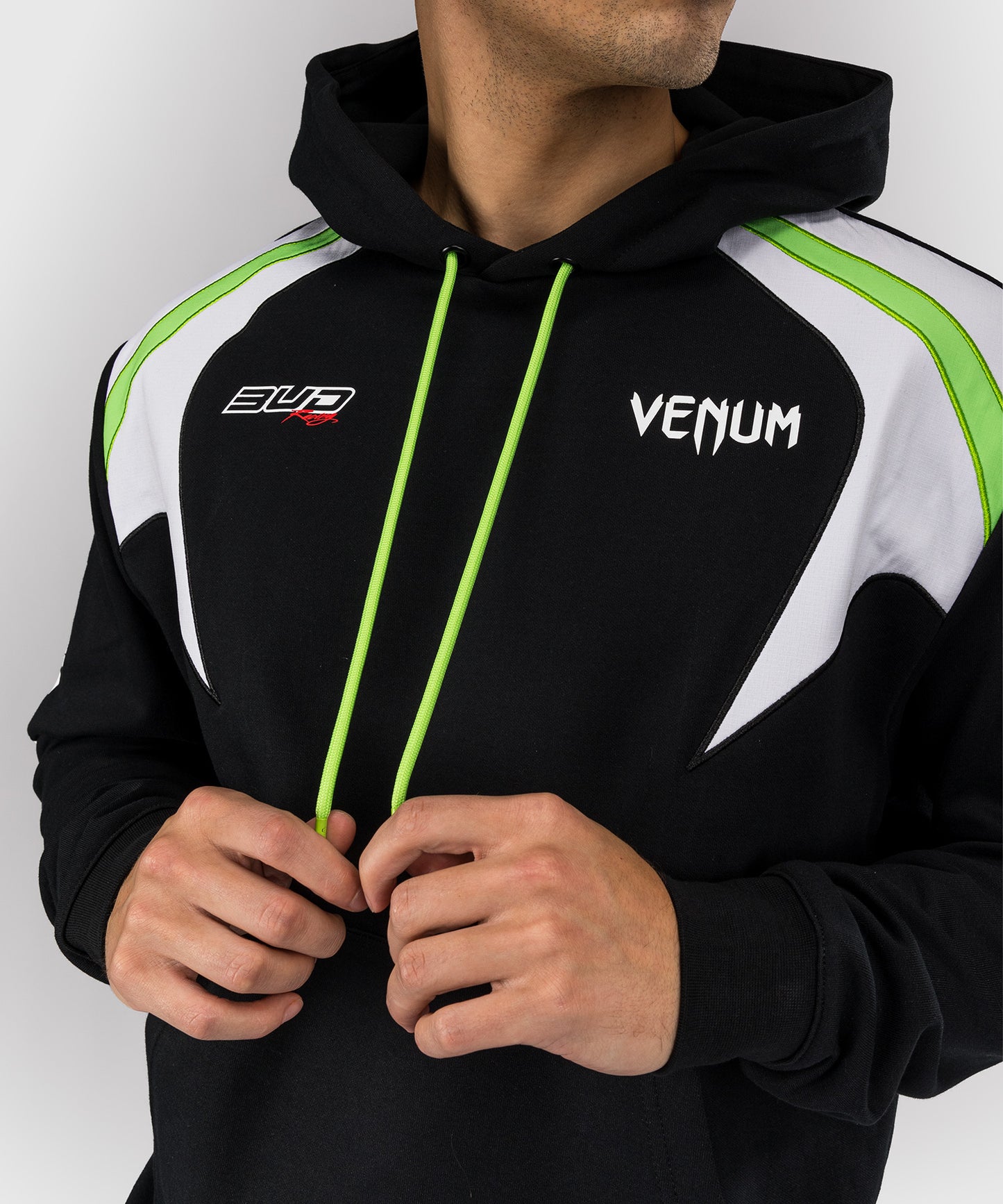 Venum x Bud Racing Men’s Hoodie - Black/White/Lime Green