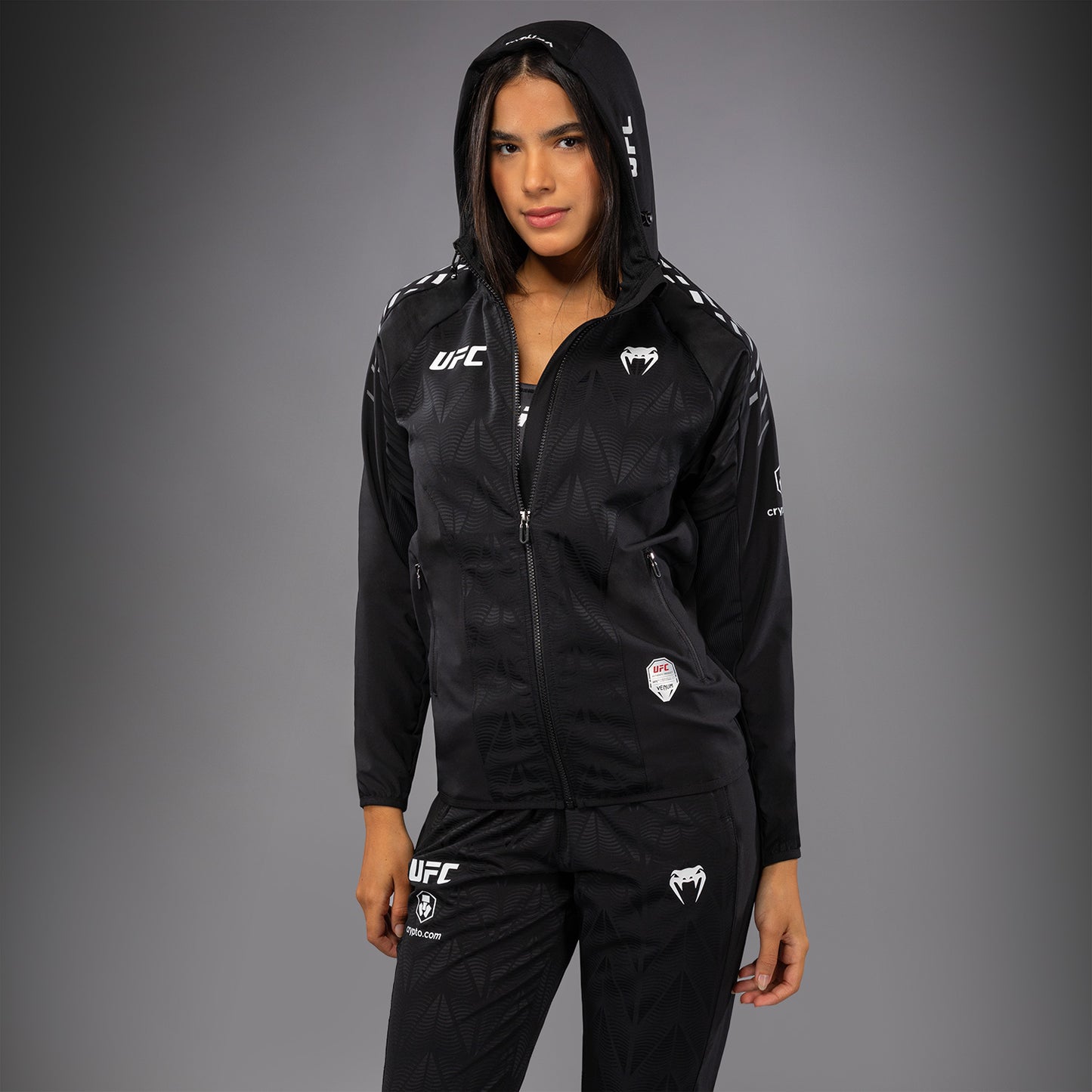 Women's UFC Zenith by Venum Black Authentic Fight Night Walkout Hoodie