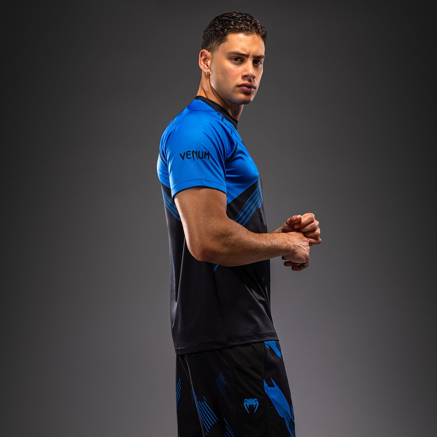 Venum No-Gi 6.0 Dry Tech T-Shirt - Black/Blue