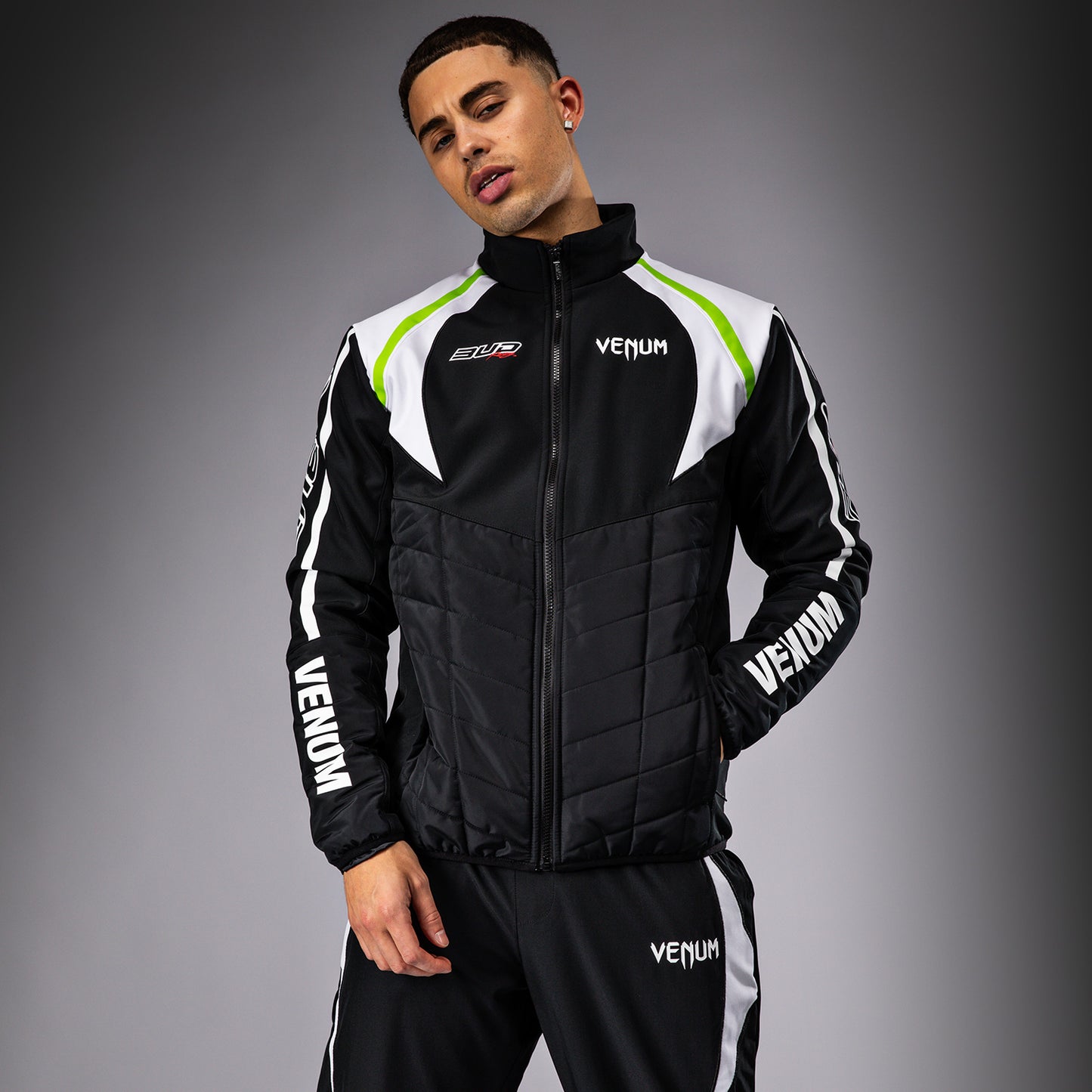 Venum x Bud Racing Men’s Jacket - Black/White/Lime Green