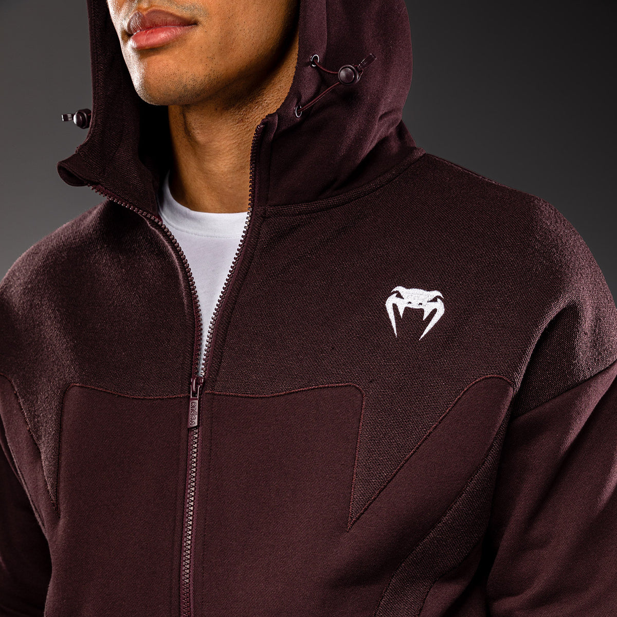 Venum Attack Fleece & Weave Track Jacket - Burgundy