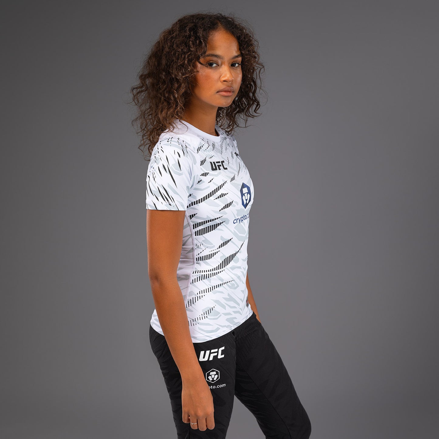 UFC Fusion by Venum Authentic Fight Night Women’s Performance Short Sleeve Rashguard - White