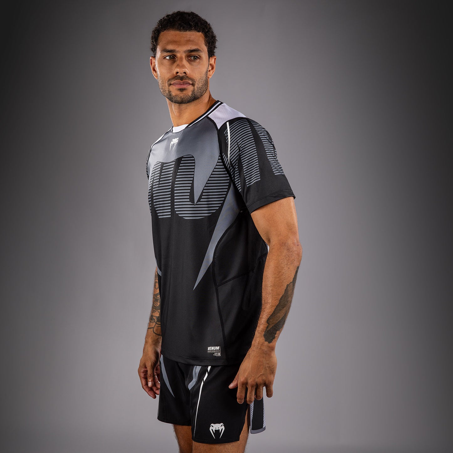 Venum Adrenaline Dry Tech T-Shirt - Black/Silver Grey
