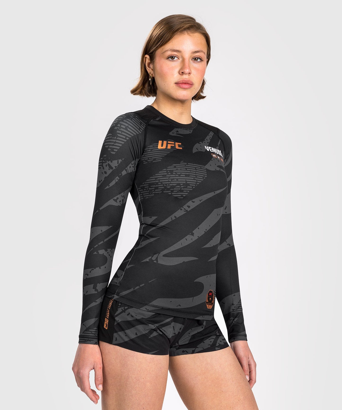UFC Adrenaline by Venum Fight Week Women’s Performance Long Sleeve Rashguard - Urban Camo