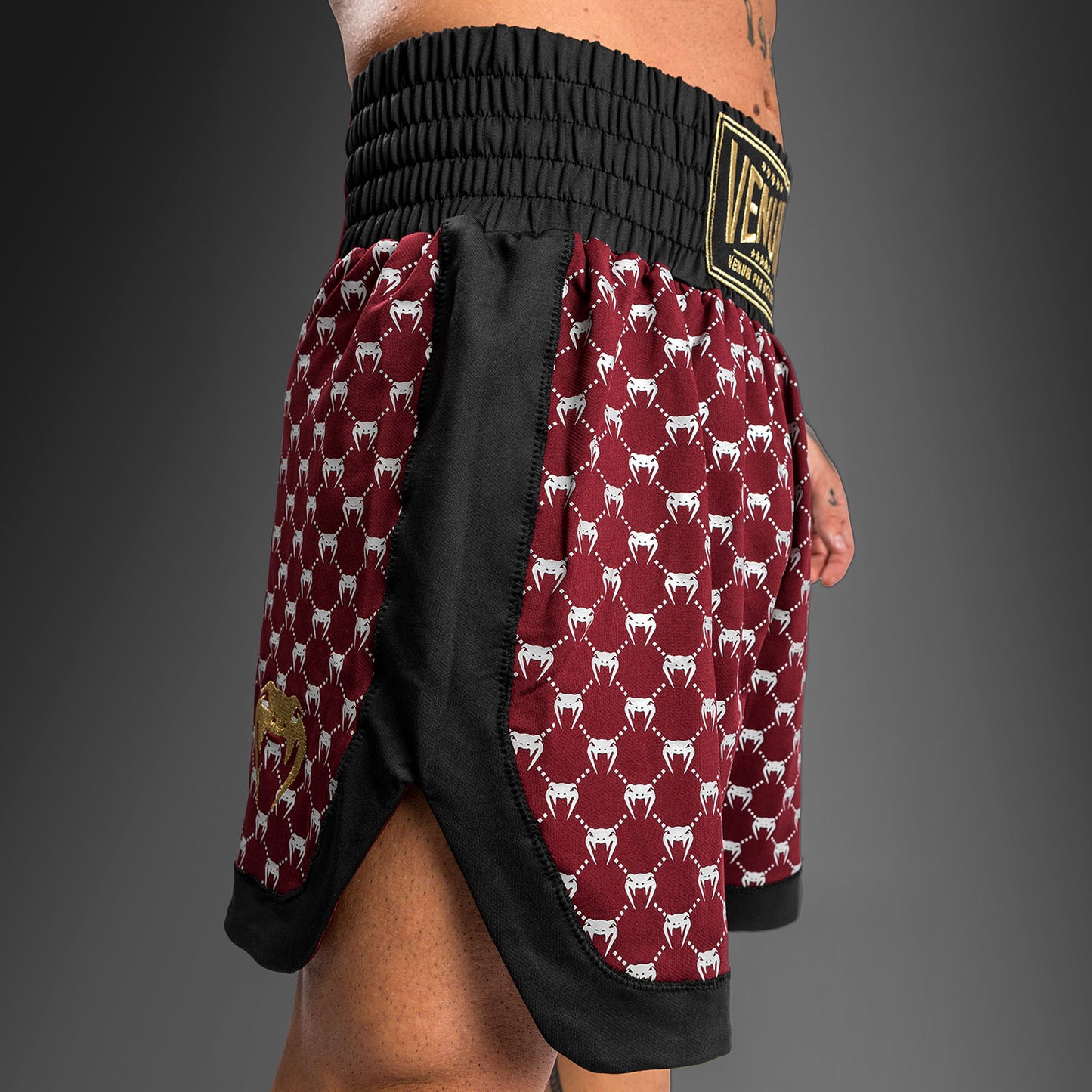 Venum Monogram Boxing Short - Black/Burgundy