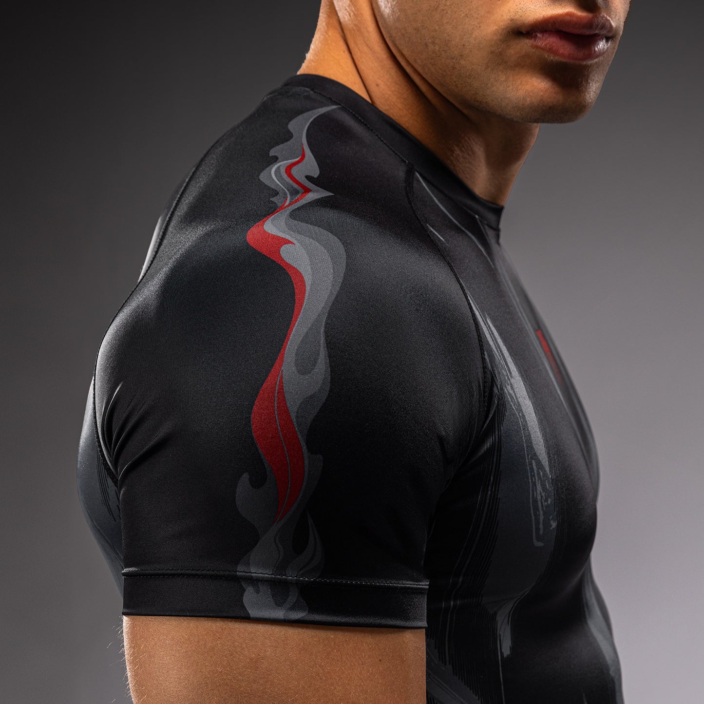 Venum Demon Short Sleeve Rashguard - Black/Grey