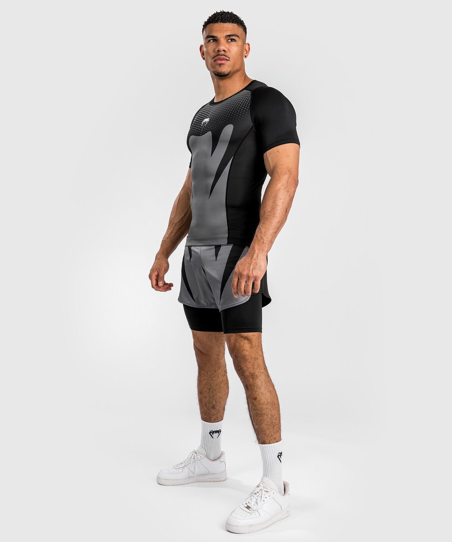 Venum Attack Men's Short Sleeve Rashguard - Black/Grey