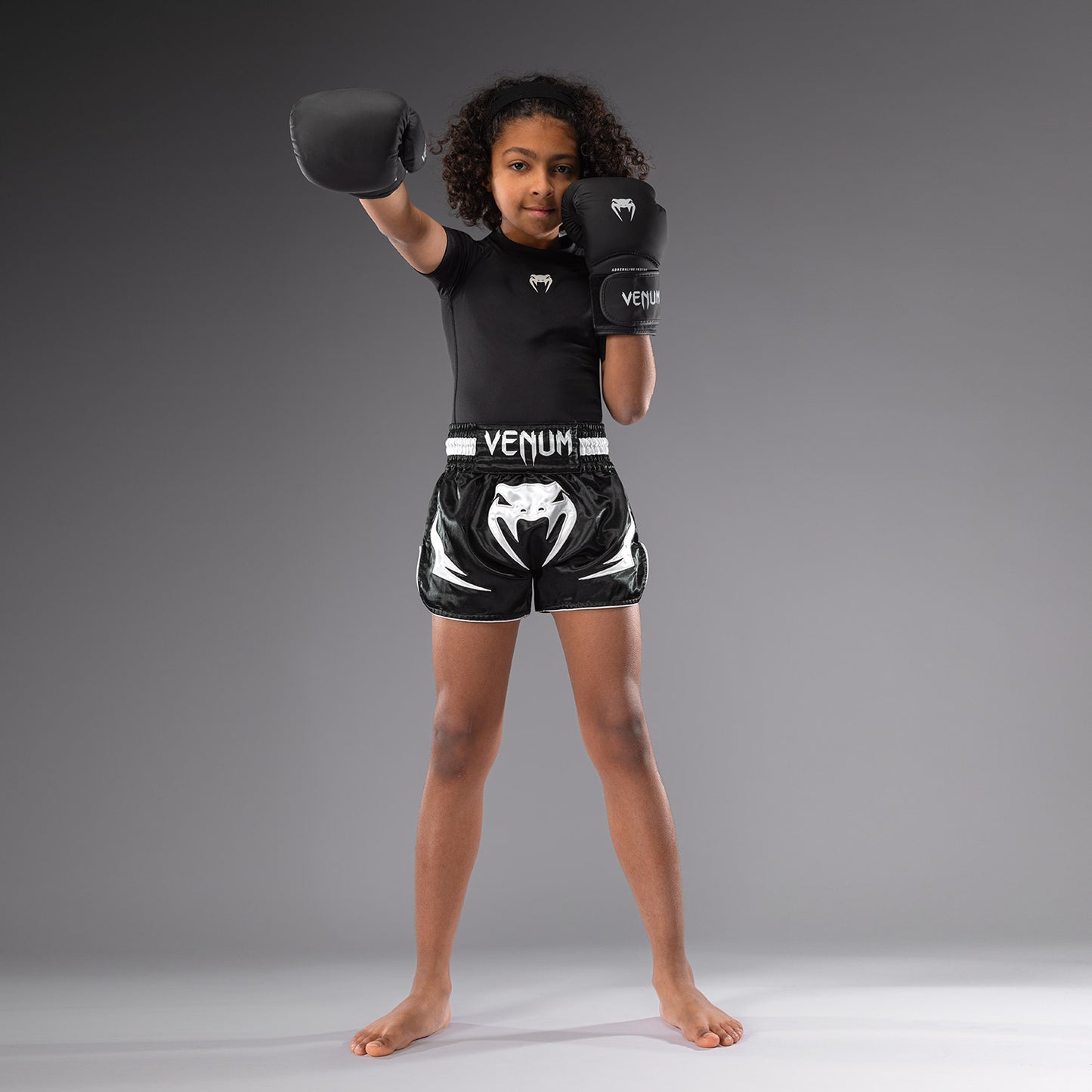 Venum Inferno Kids Thai Shorts - Black