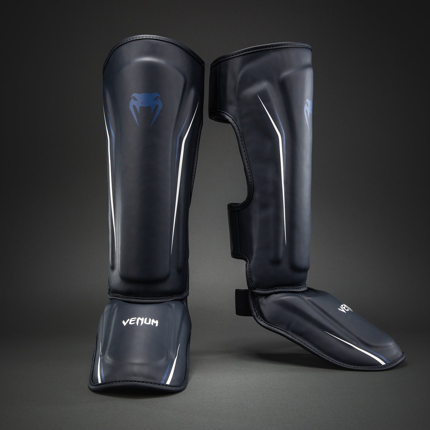 Venum G-Core Shin Guards - Navy Blue/White