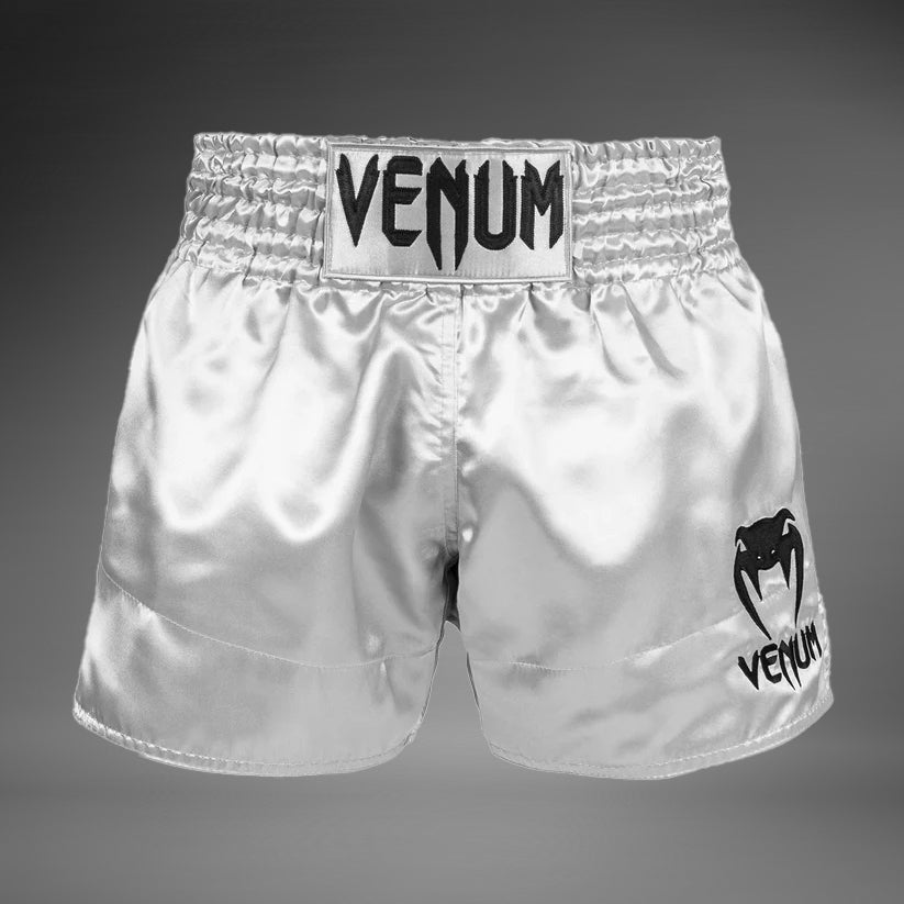 Venum Classic Muay Thai Shorts - Silver/Black