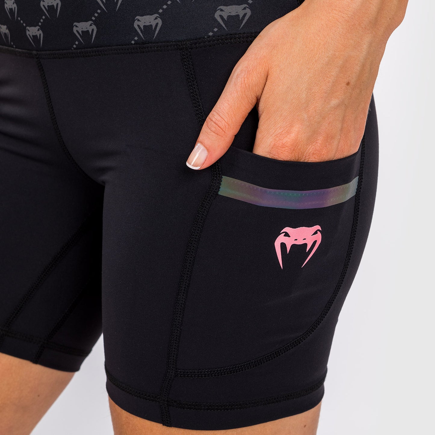 Venum Monogram Compression Shorts - For Women - Black/Pink Gold