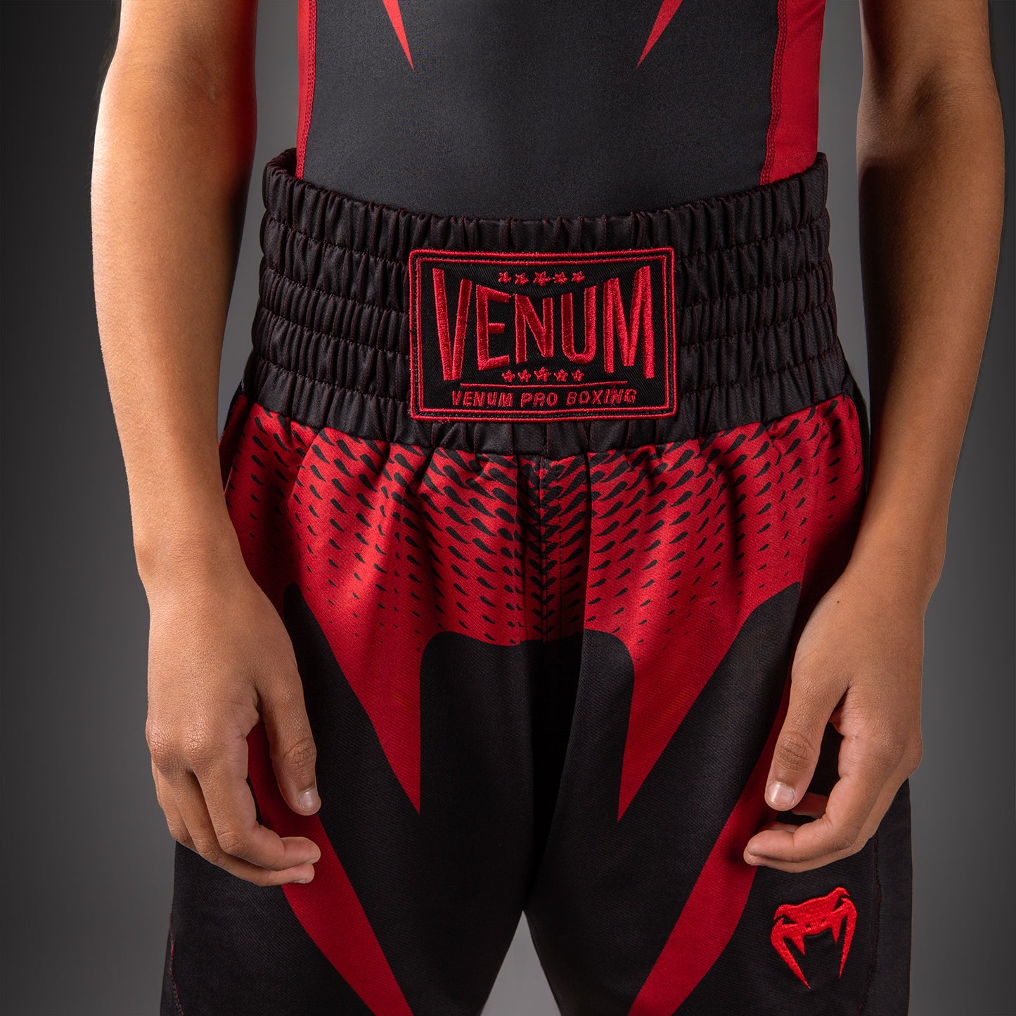 Venum Attack Kids Boxing Shorts - Black/Red
