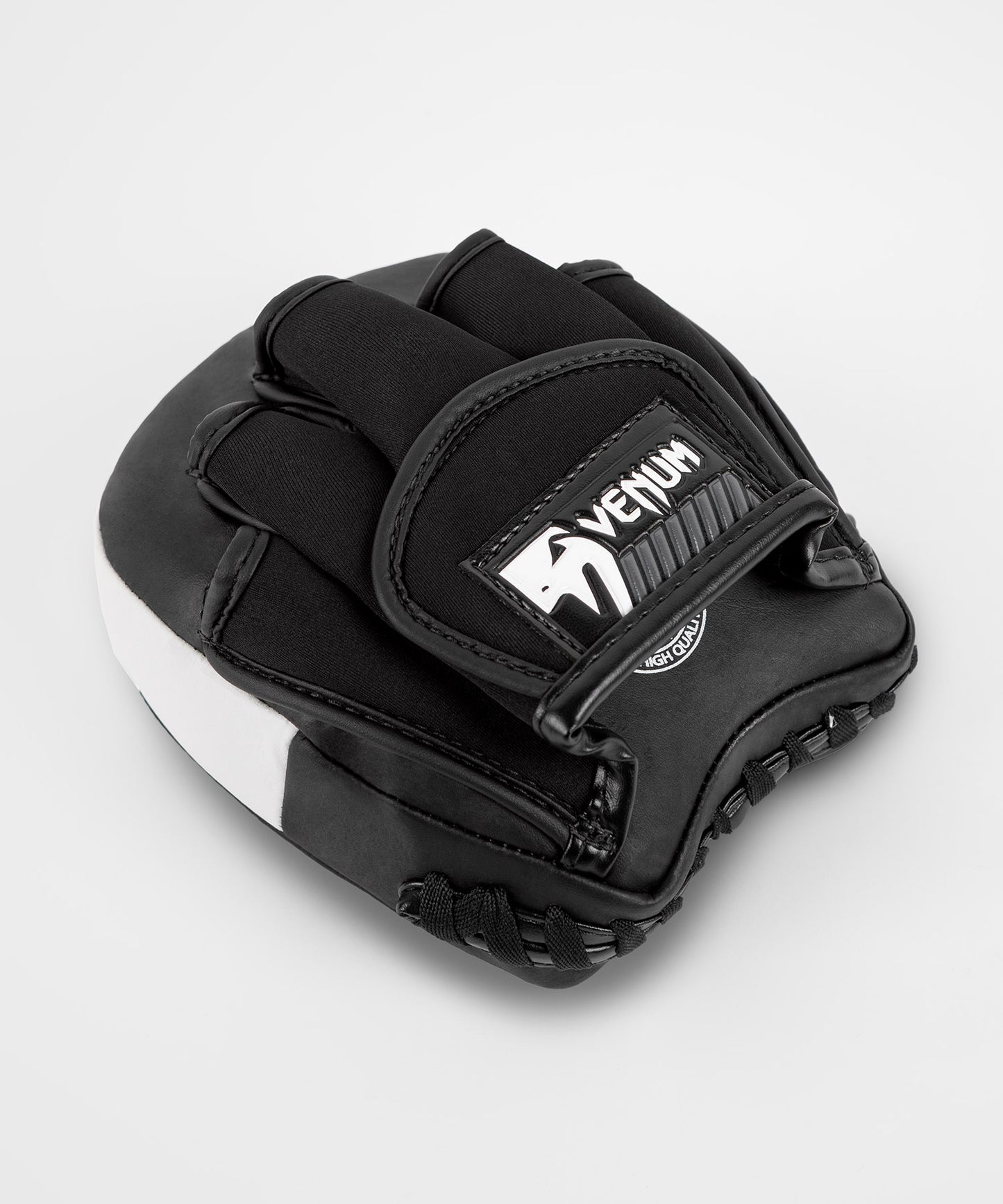 Venum Elite Thick Coaching Mitts Leather Mini (Pair) - Black/White