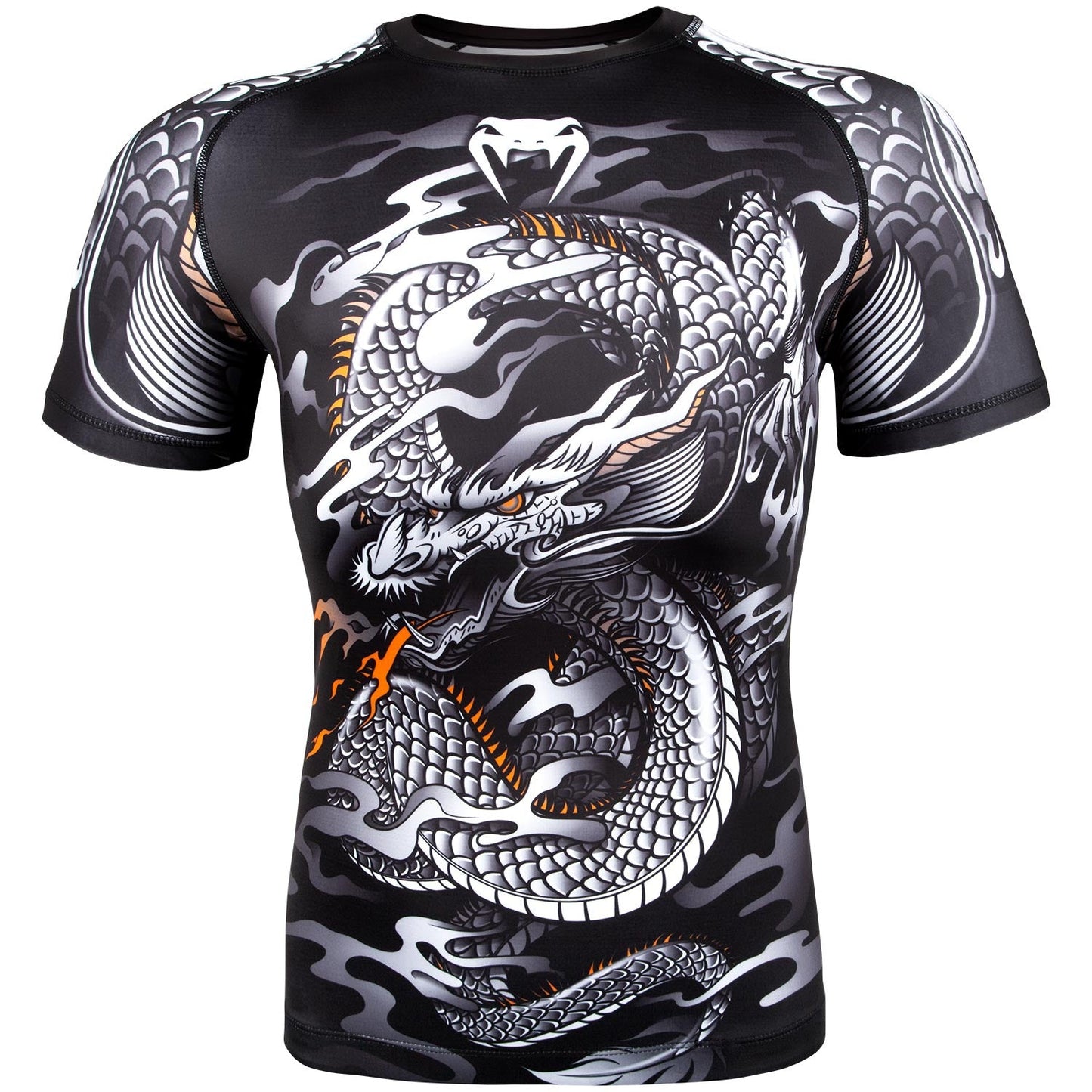 Venum Dragon's Flight Rashguard - Short Sleeves - Black/White