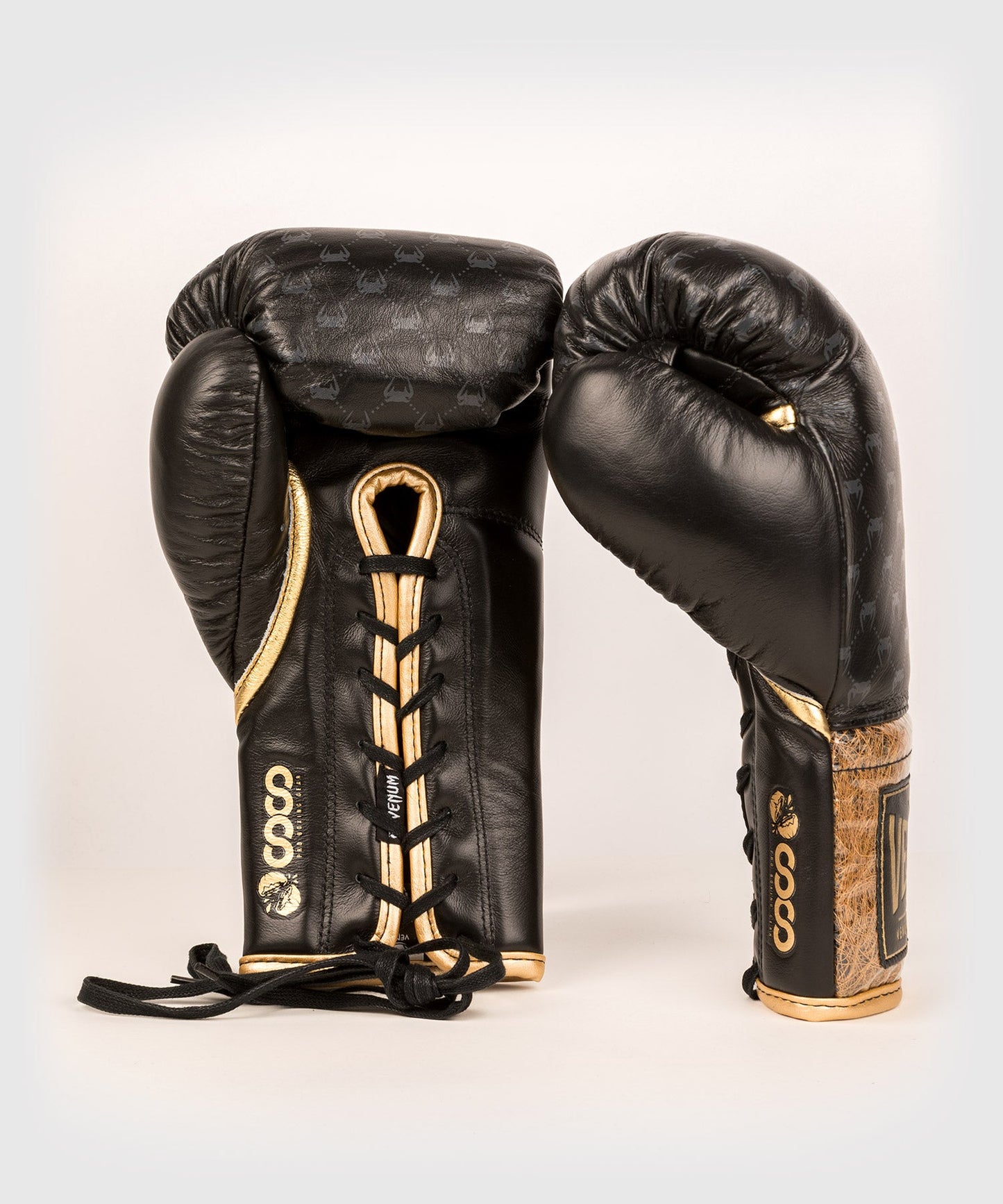 Venum Coco Monogram Pro Lace Up Boxing Gloves - Intense Black
