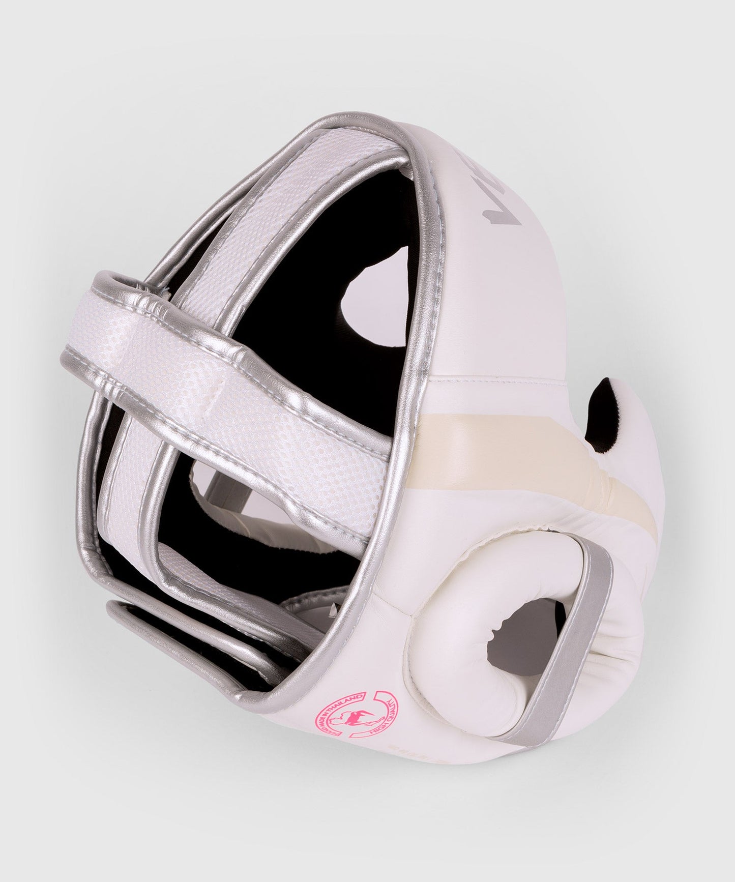 Venum Elite Headgear - White/Silver-Pink