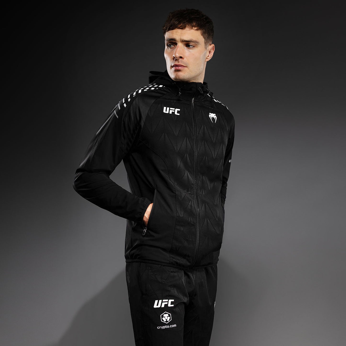 Men’s UFC Zenith by Venum Black Authentic Fight Night Walkout Hoodie Personalized