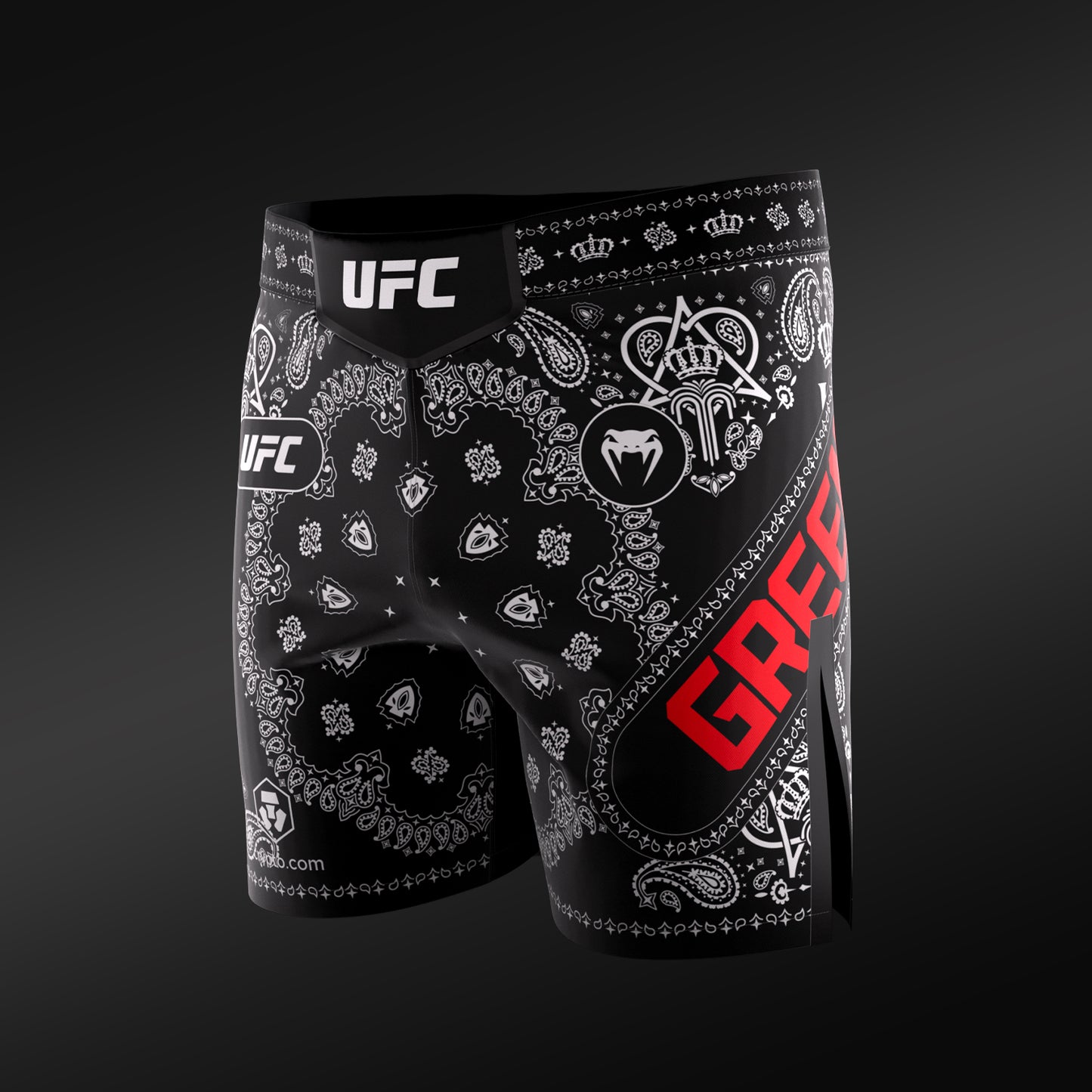 Men’s UFC Adrenaline Unrivaled by Venum Black King Green Short Fit Fight Short