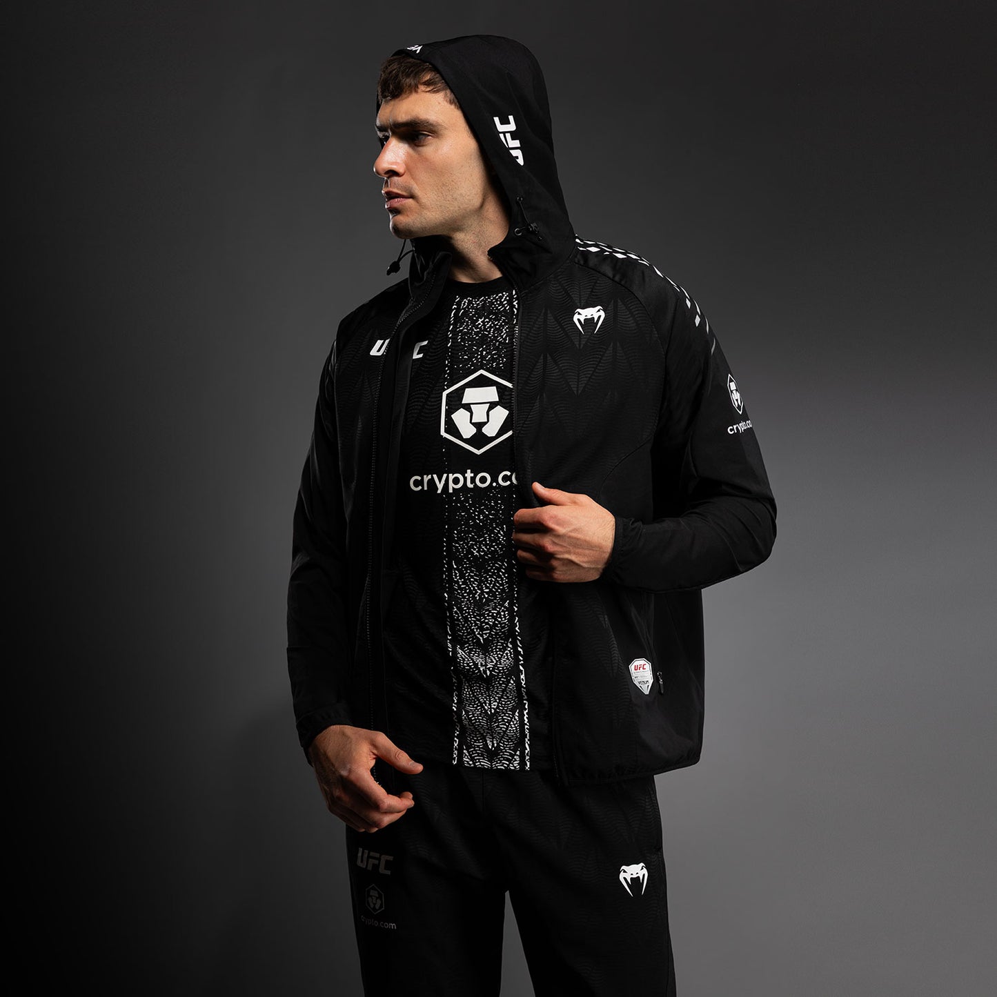 Men’s UFC Zenith by Venum Black Authentic Fight Night Walkout Hoodie Personalized