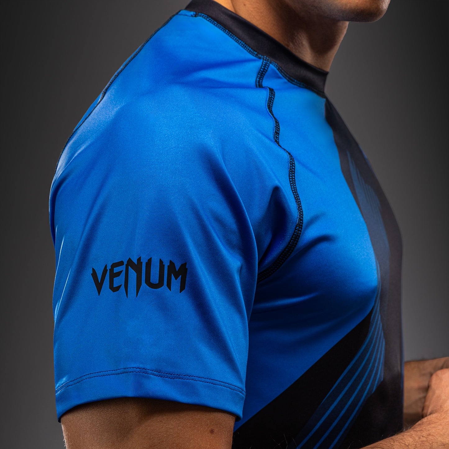 Venum No-Gi 6.0 Dry Tech T-Shirt - Black/Blue