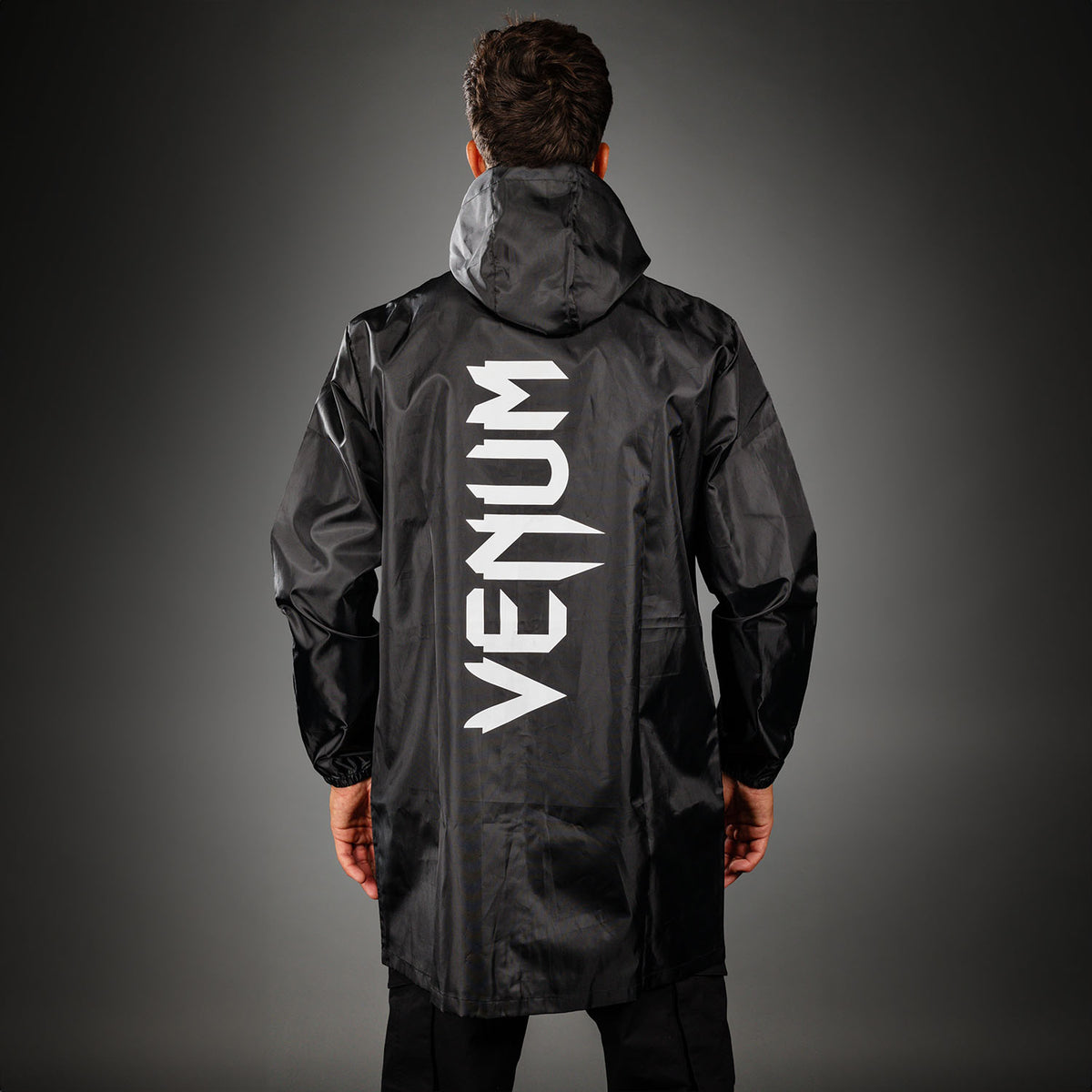 Venum MX Basics Long Rain Jacket - Black/White