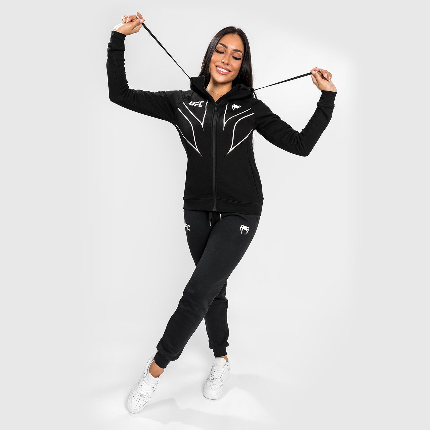 UFC Venum Fight Night 2.0 Replica Women's Full Zip Hoodie - Black