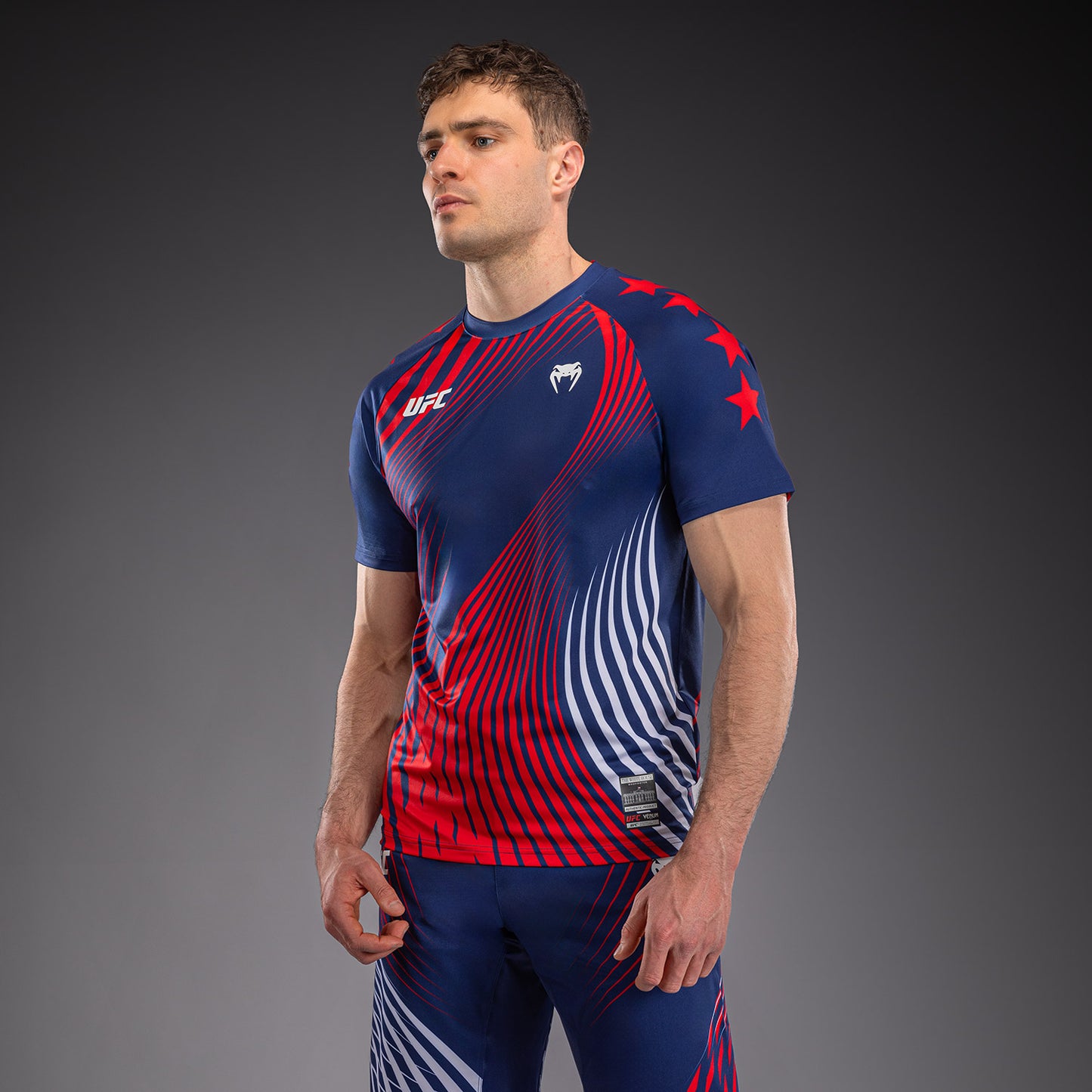 Men's Official UFC Freedom 250 by Venum Blue Authentic Fight Night Walkout Jersey