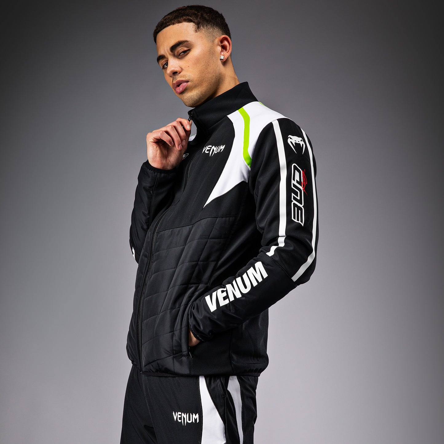 Venum x Bud Racing Men’s Jacket - Black/White/Lime Green