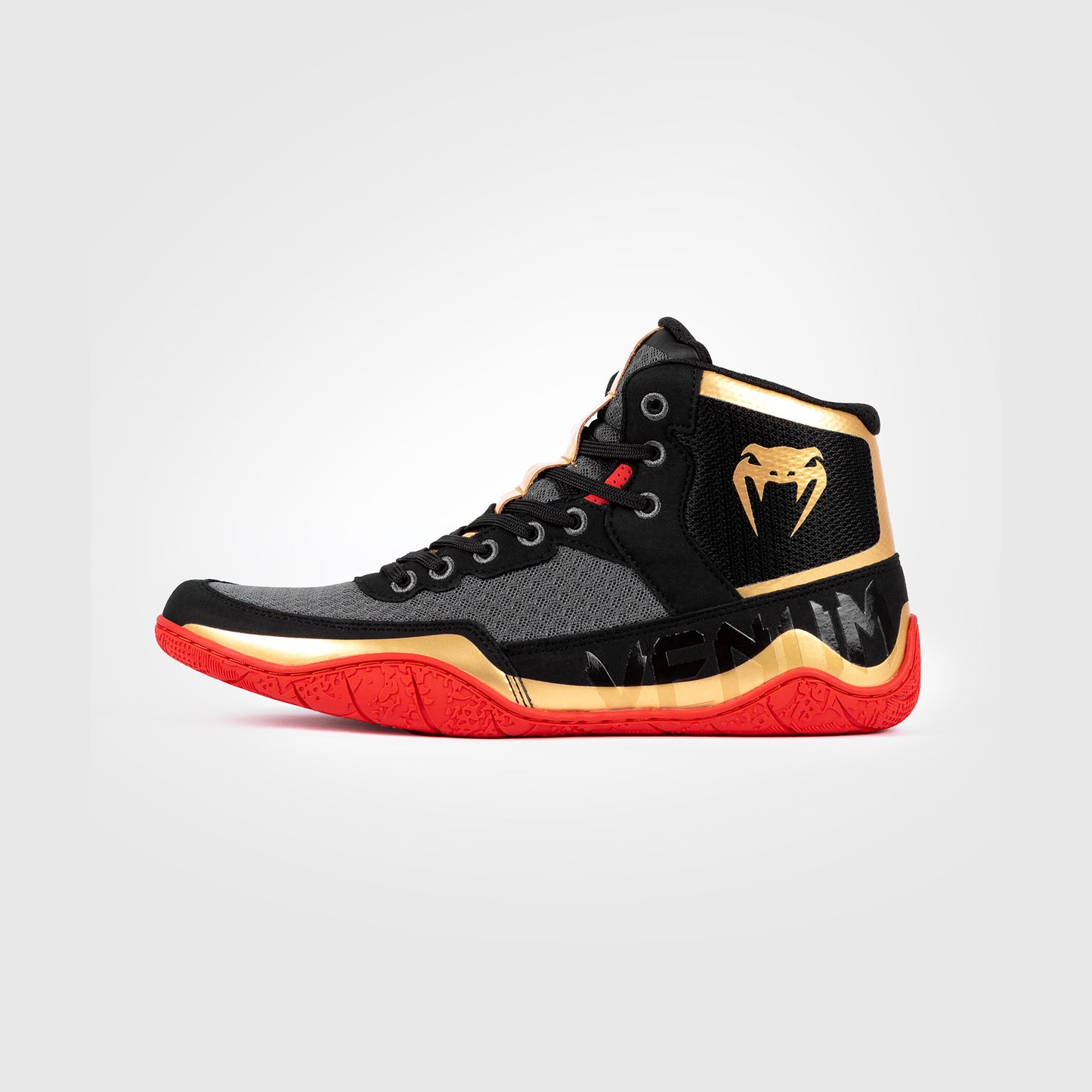 Venum Elite Wrestling Shoes - Black/Gold/Red