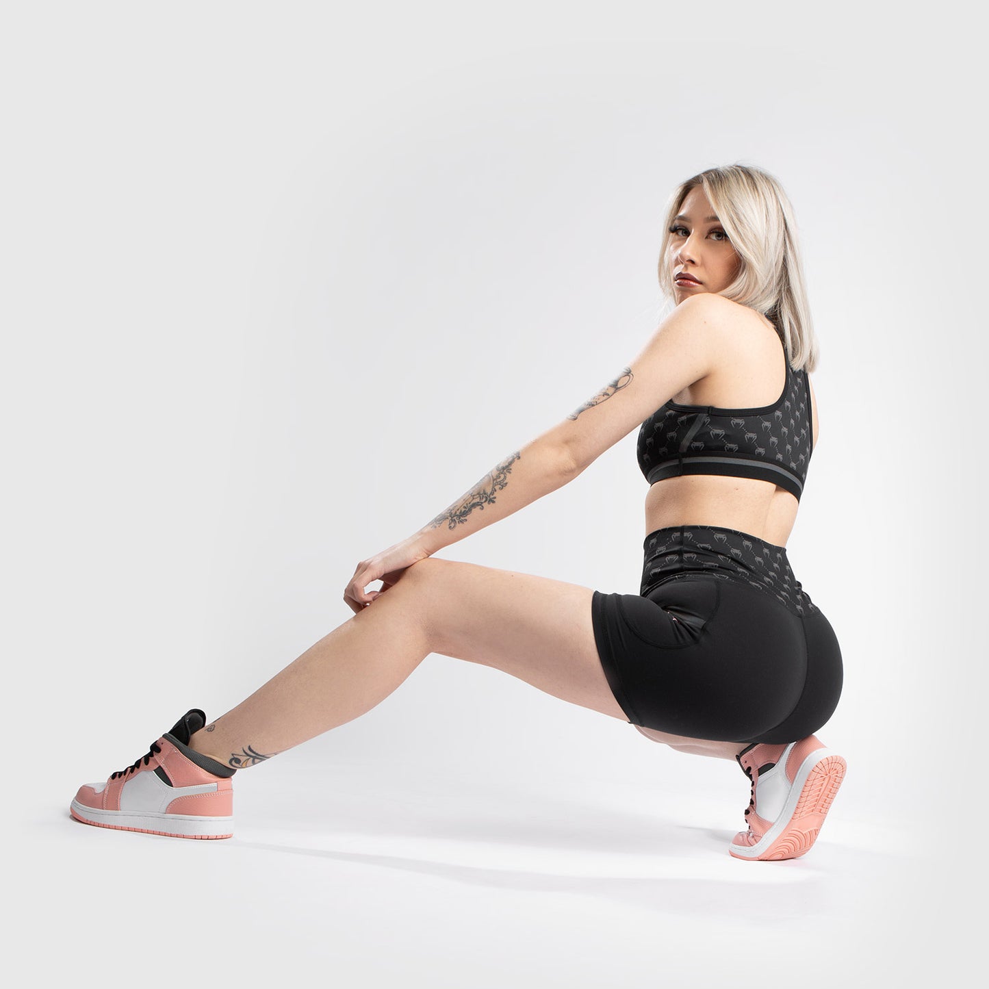 Venum Monogram Compression Shorts - For Women - Black/Pink Gold