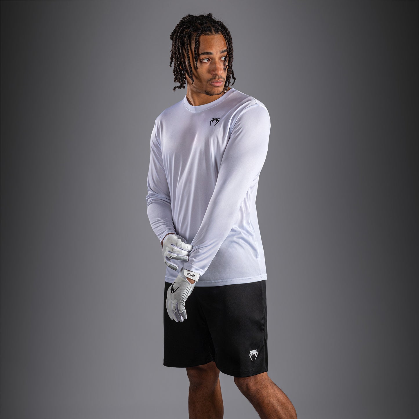 Venum Lineup Performance Long Sleeve T-Shirt - White/Black