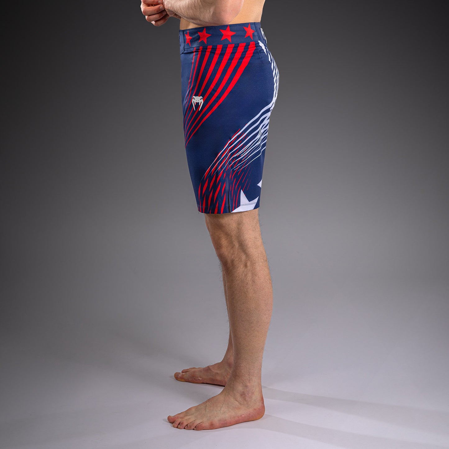Men's Official UFC Freedom 250 by Venum Blue Authentic Fight Night Long Fit Fight Short