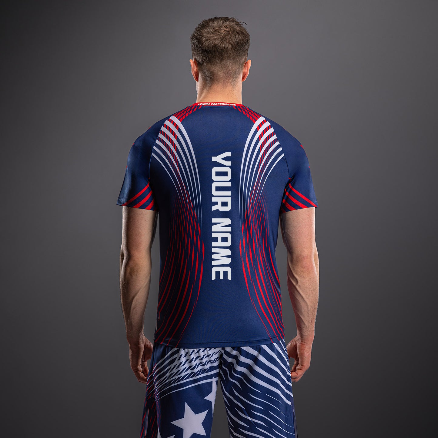 Men's Official UFC Freedom 250 by Venum Blue Personalized Authentic Fight Night Walkout Jersey