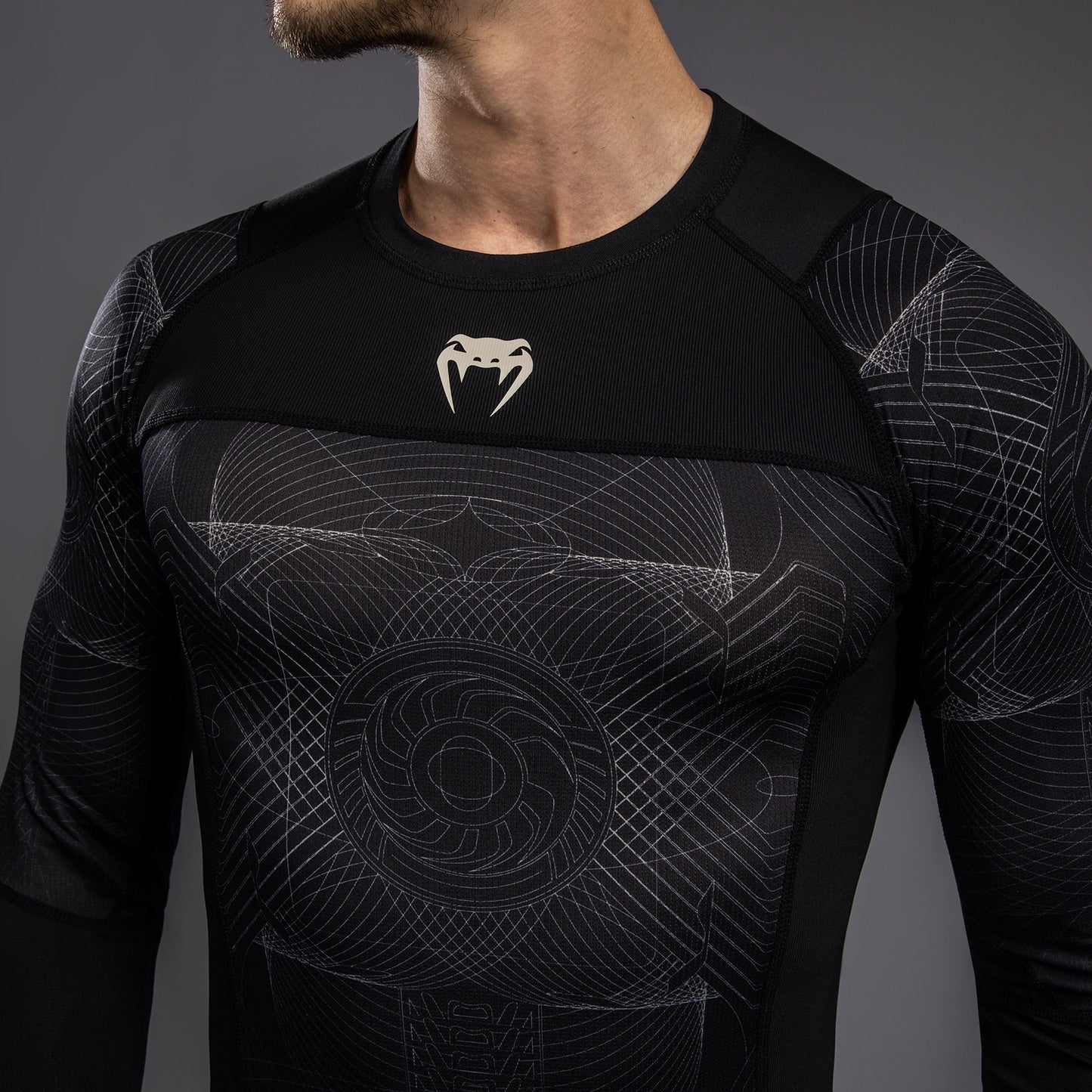 Venum G-Fit Air Men's Long Sleeve Rashguard - Deep Black/Desert Sand