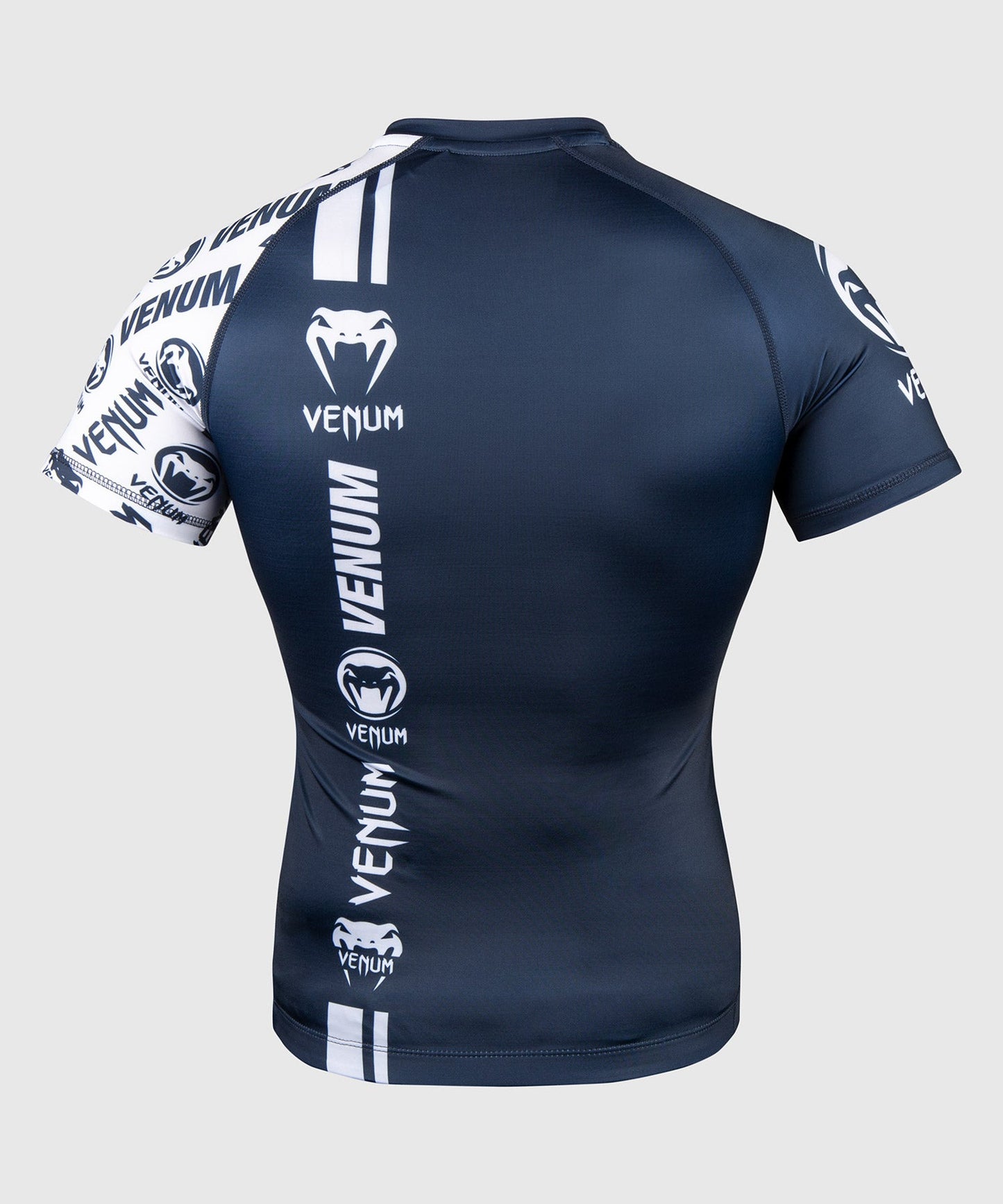 Venum Logos Rashguard - Short Sleeves - Navy Blue/White